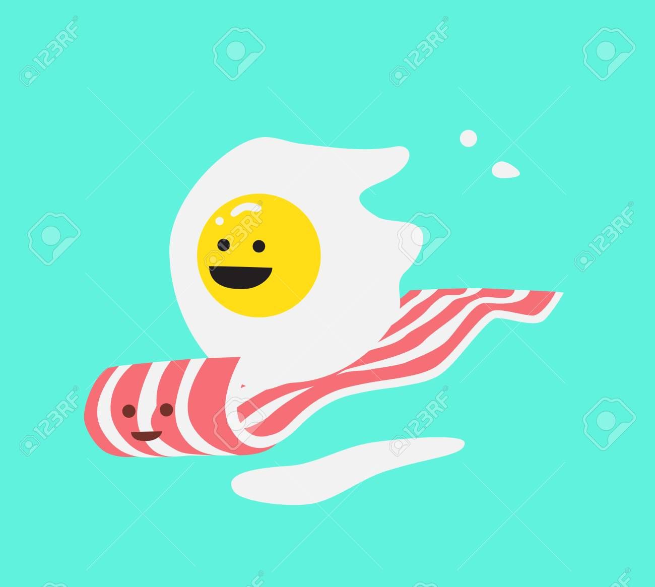 Cute Bacon And Eggs Clipart