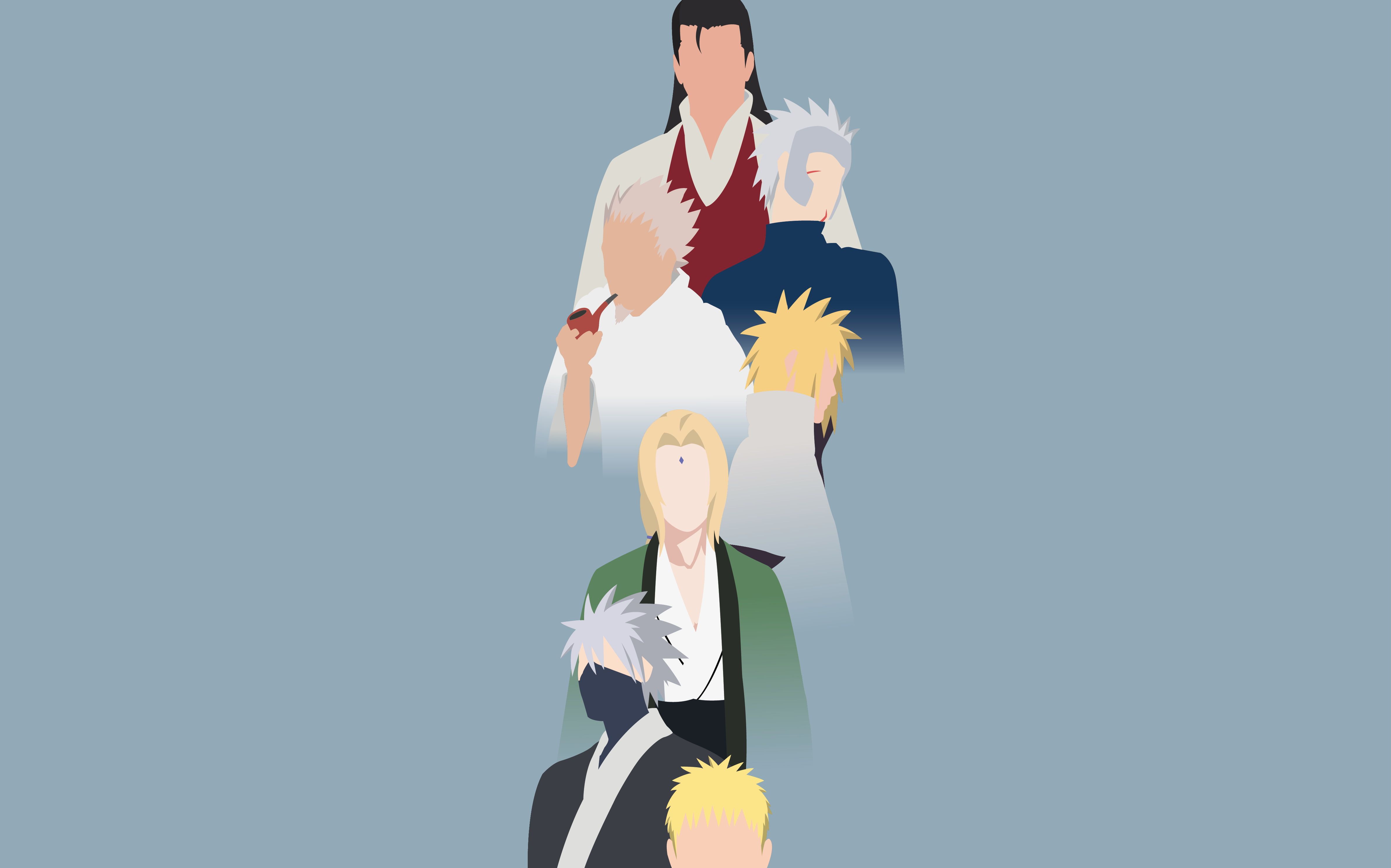 Anime #Naruto Hashirama Senju Hiruzen Sarutobi Kakashi Hatake