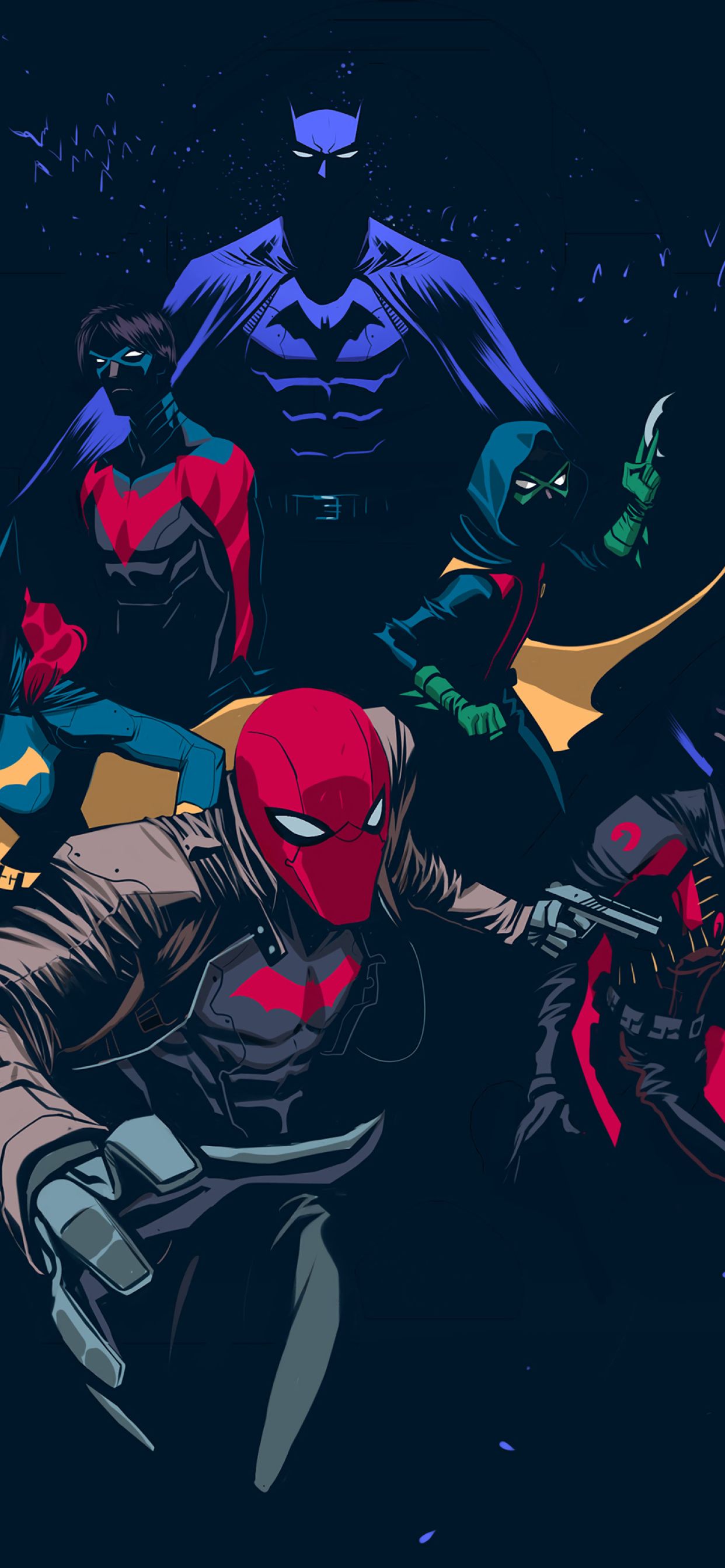 Batman Family Minimalist iPhone XS MAX Wallpaper, HD