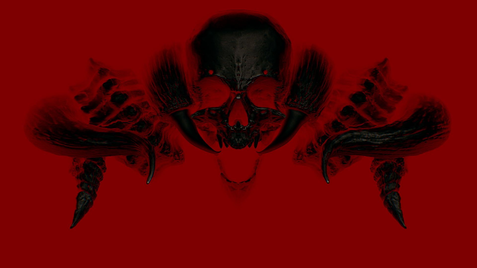 Monster skull illustration, devil daggers, video games, skull HD