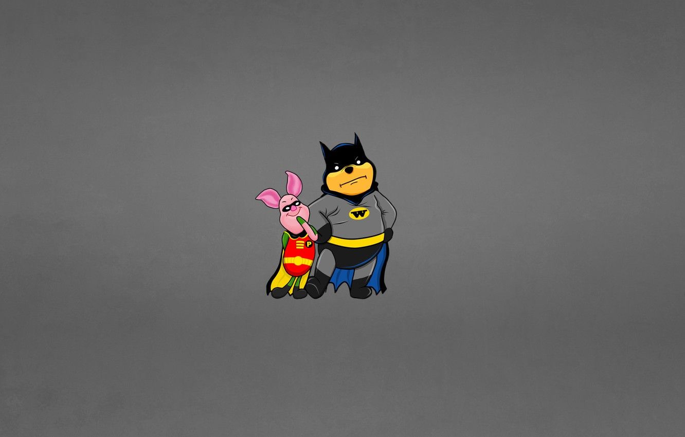 Wallpaper the dark background, batman, minimalism, Winnie The Pooh