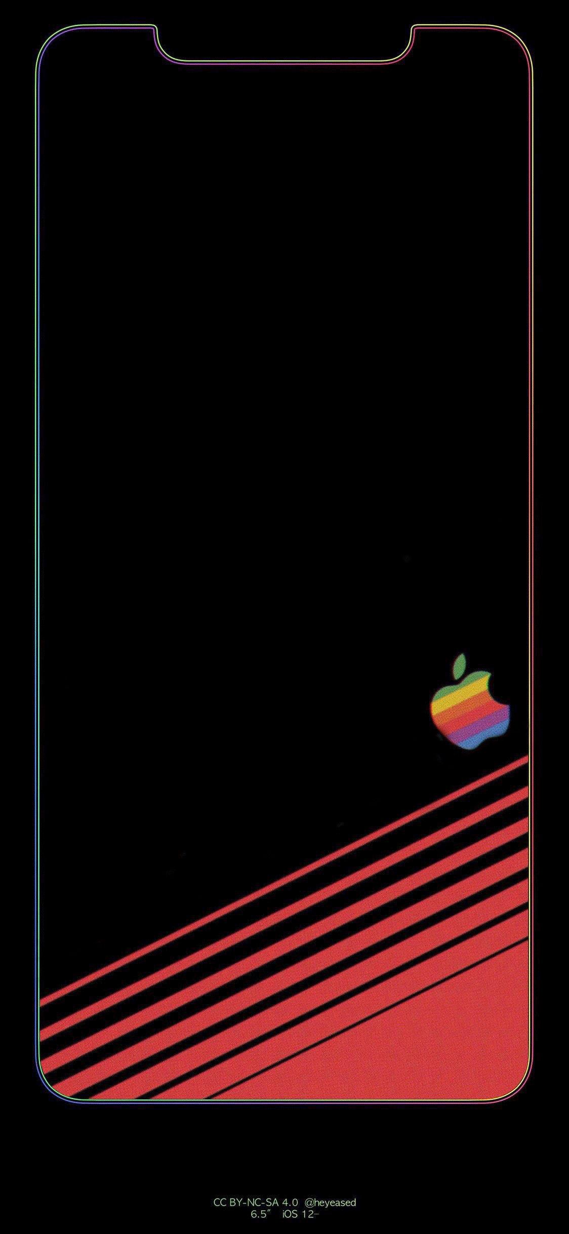 iPhone Xs Max Rainbow Border Wallpaper