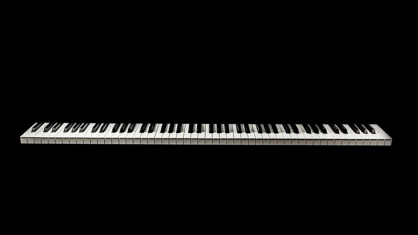 Download 1366x768 Piano Keyboard, Music, Simple Wallpaper