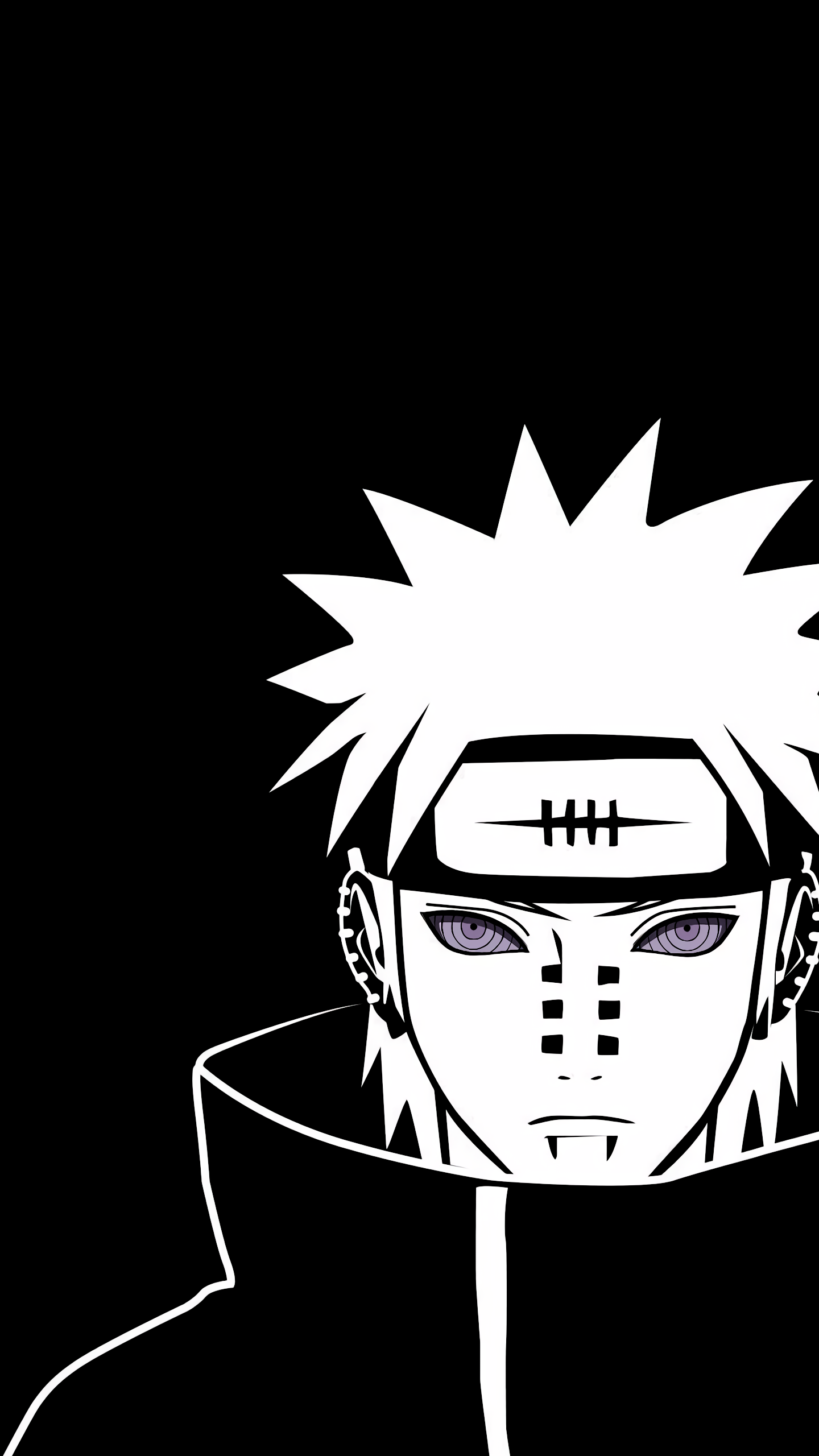 Pain Naruto Black And White Wallpaper