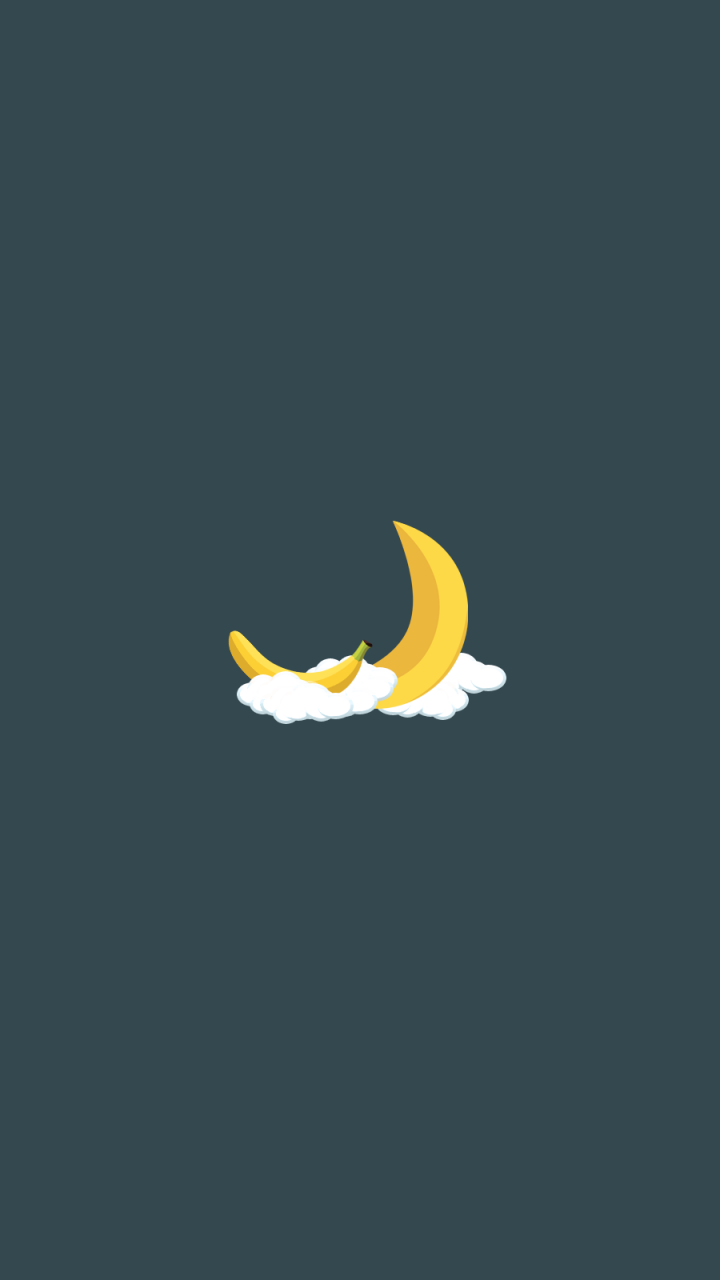 Banana, moon, clouds, minimal, 720x1280 wallpaper. iPhone
