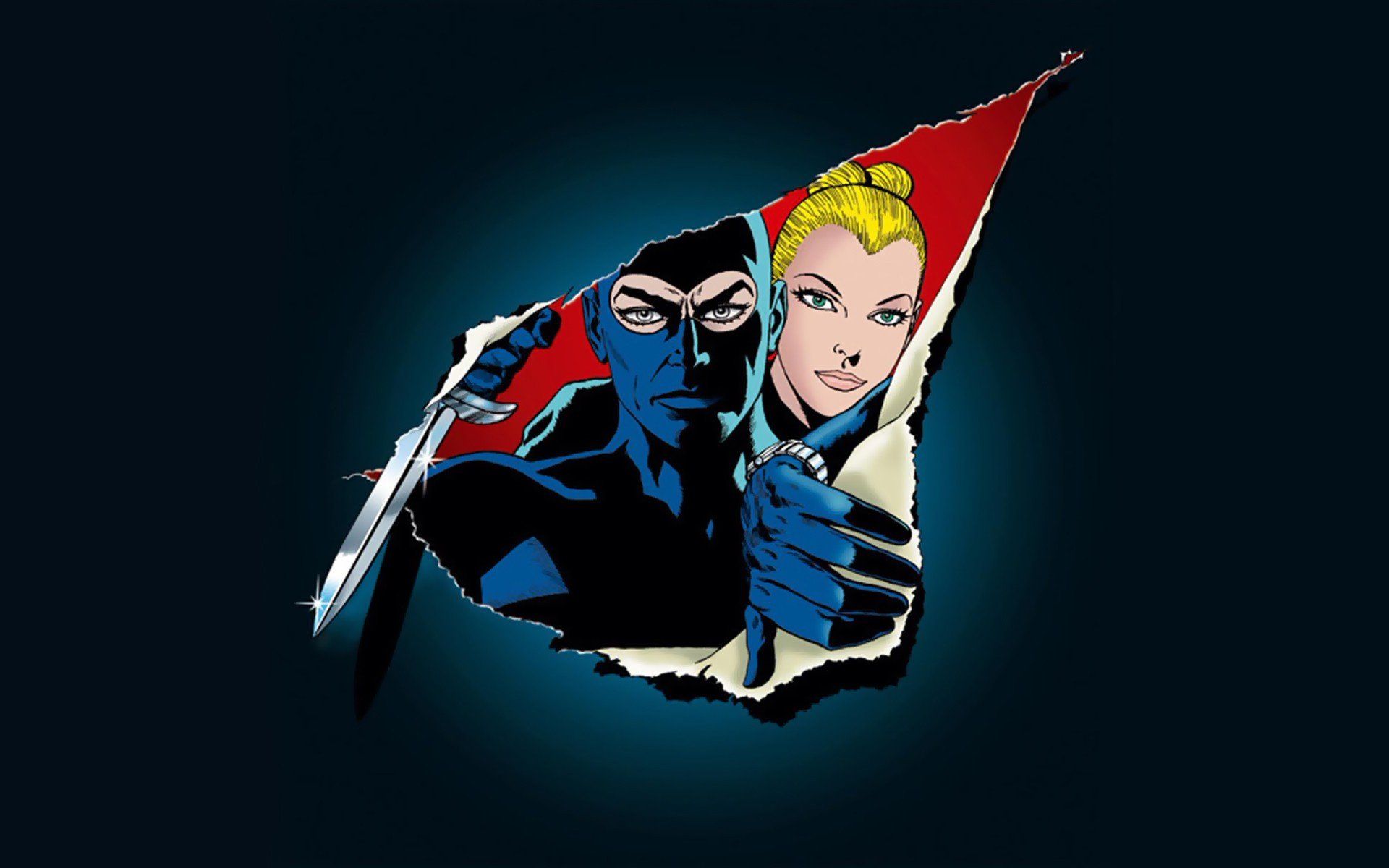 couple, Men, Women, Blonde, Diabolik, Eva Kant, Thief, Mask, Knife