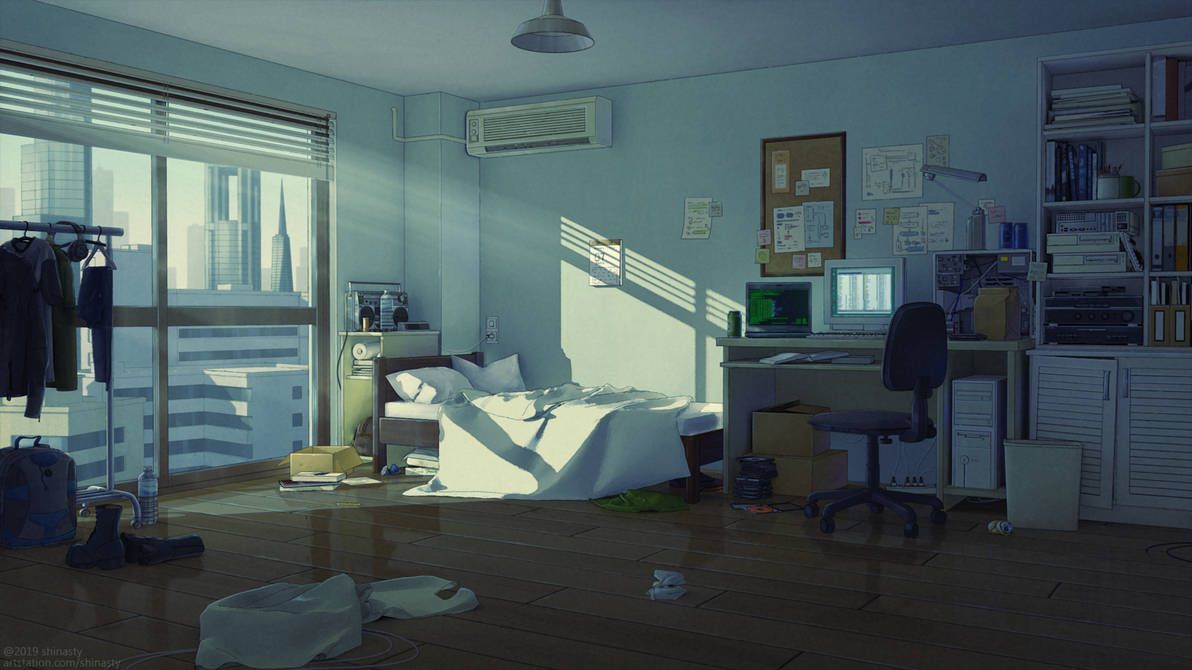 Anime bedroom Backround by ShiNasty. Bedroom artwork, Anime