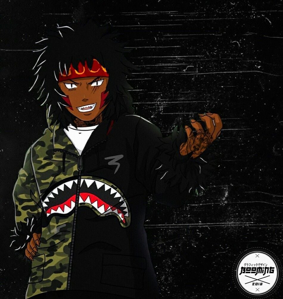 Streetwear x anime & other characters. Black anime characters, Naruto fan art, Anime gangster