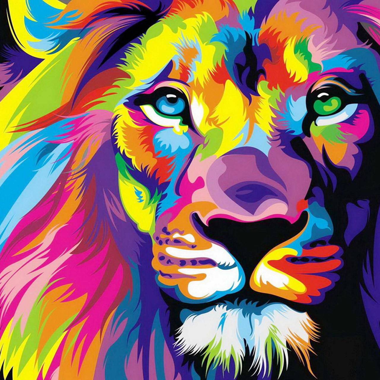 Lisa Frank lion wallpaper