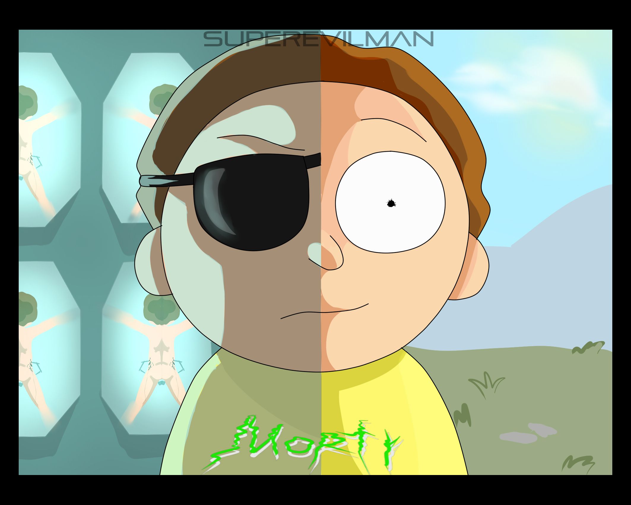 Evil Morty and Good Morty. Desenhos