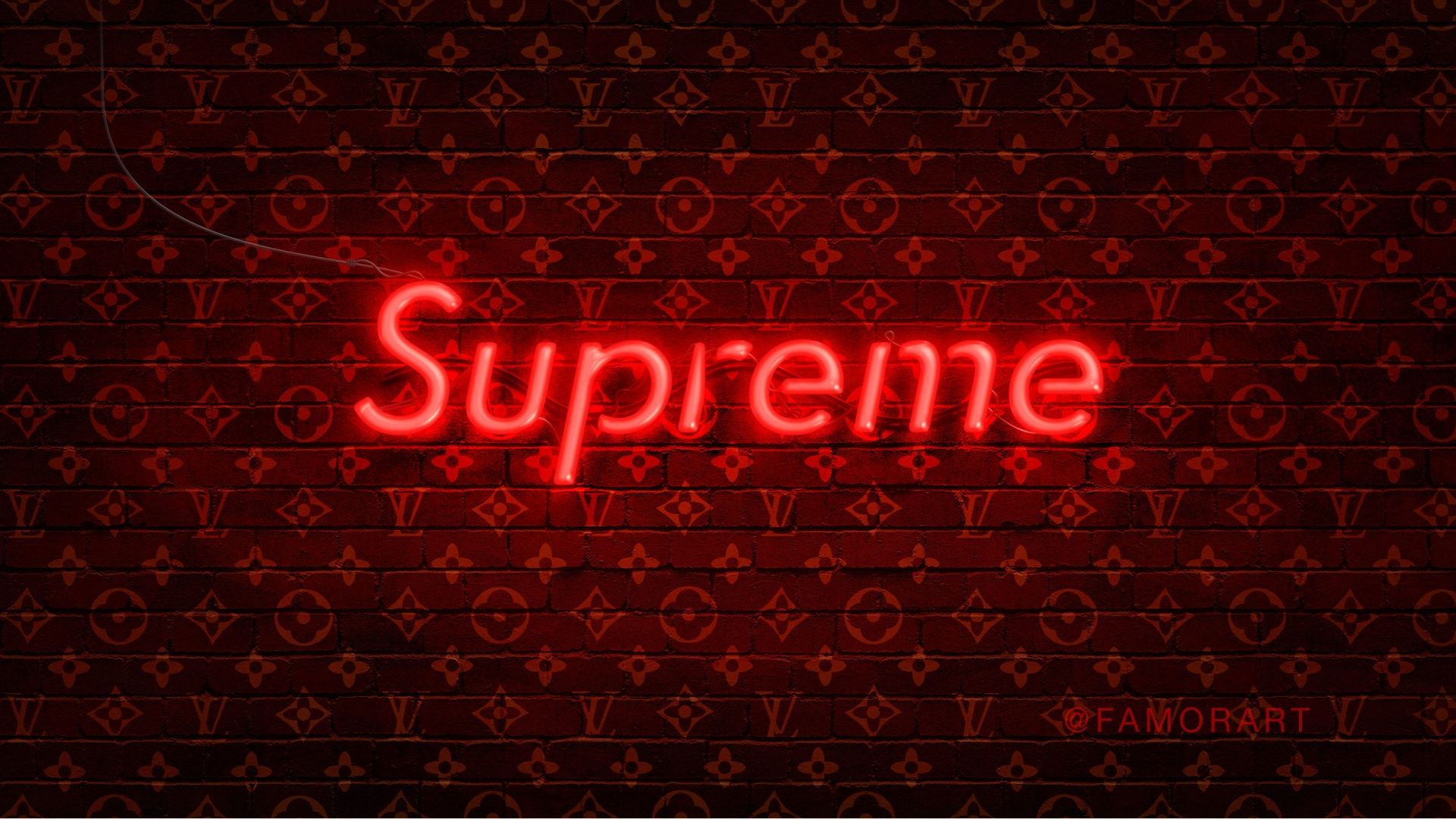 Supreme X Louis Vuitton Neon Light DIGITAL File Neon, supreme x louis  vuitton computer HD wallpaper