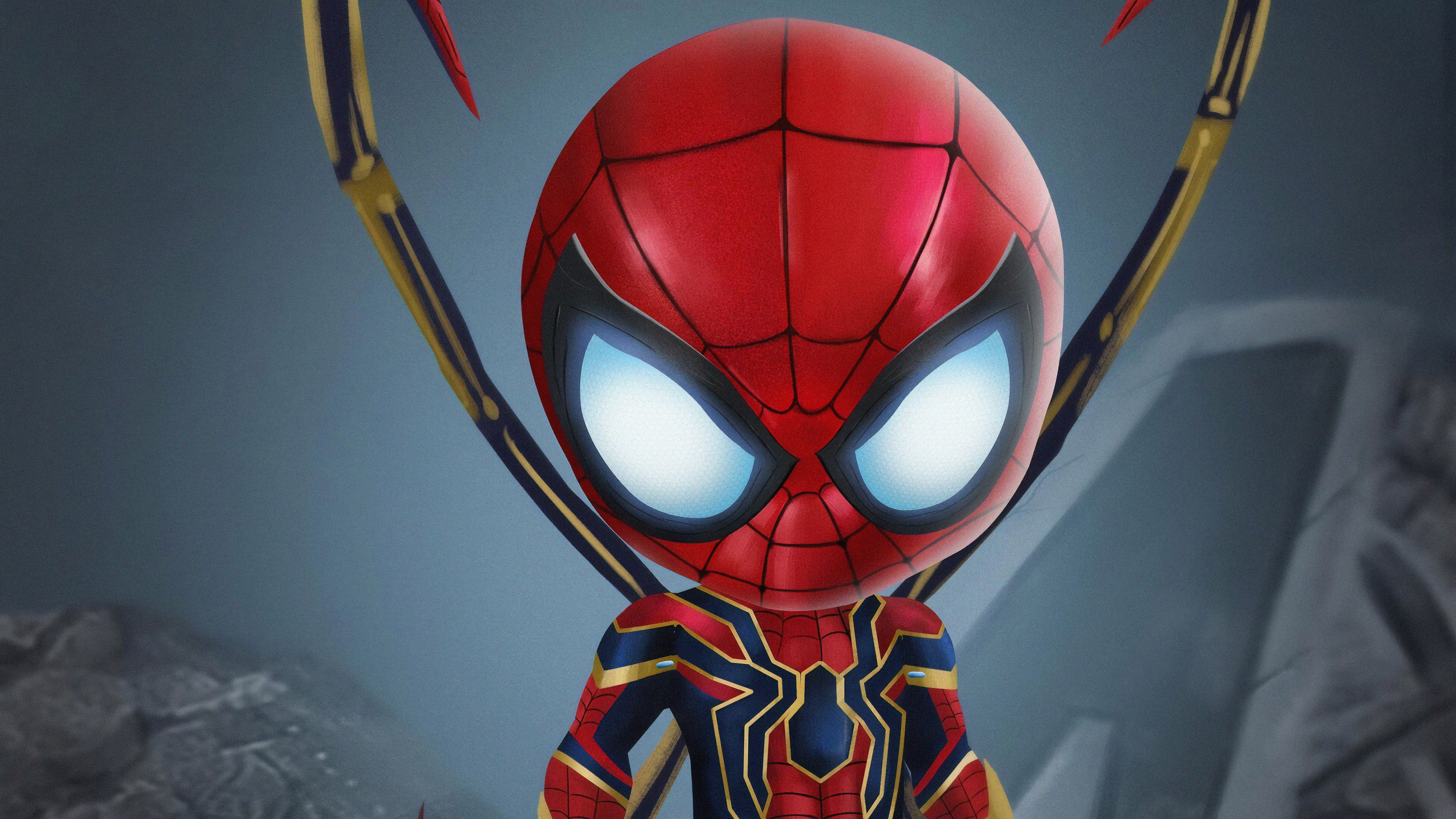 Comics Spider Man Chibi Marvel Comics Iron Spider HD Wallpaper