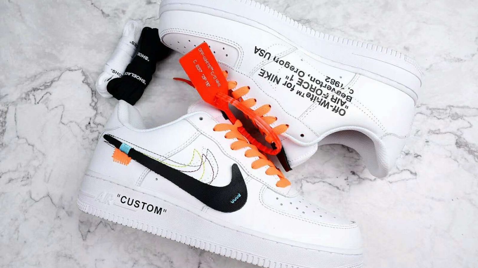 off white custom air forces