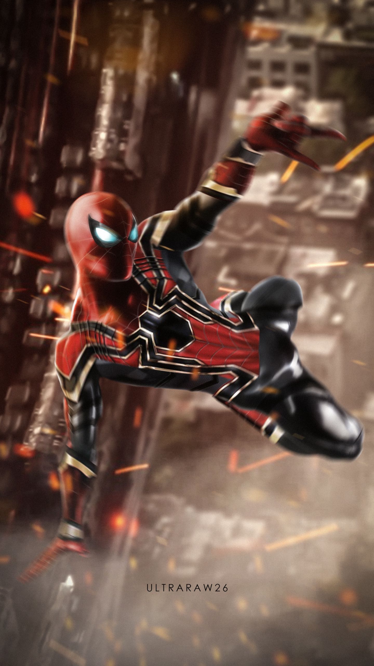 Download 1440x2560 Wallpaper Iron Spider, Spider Man, Swing
