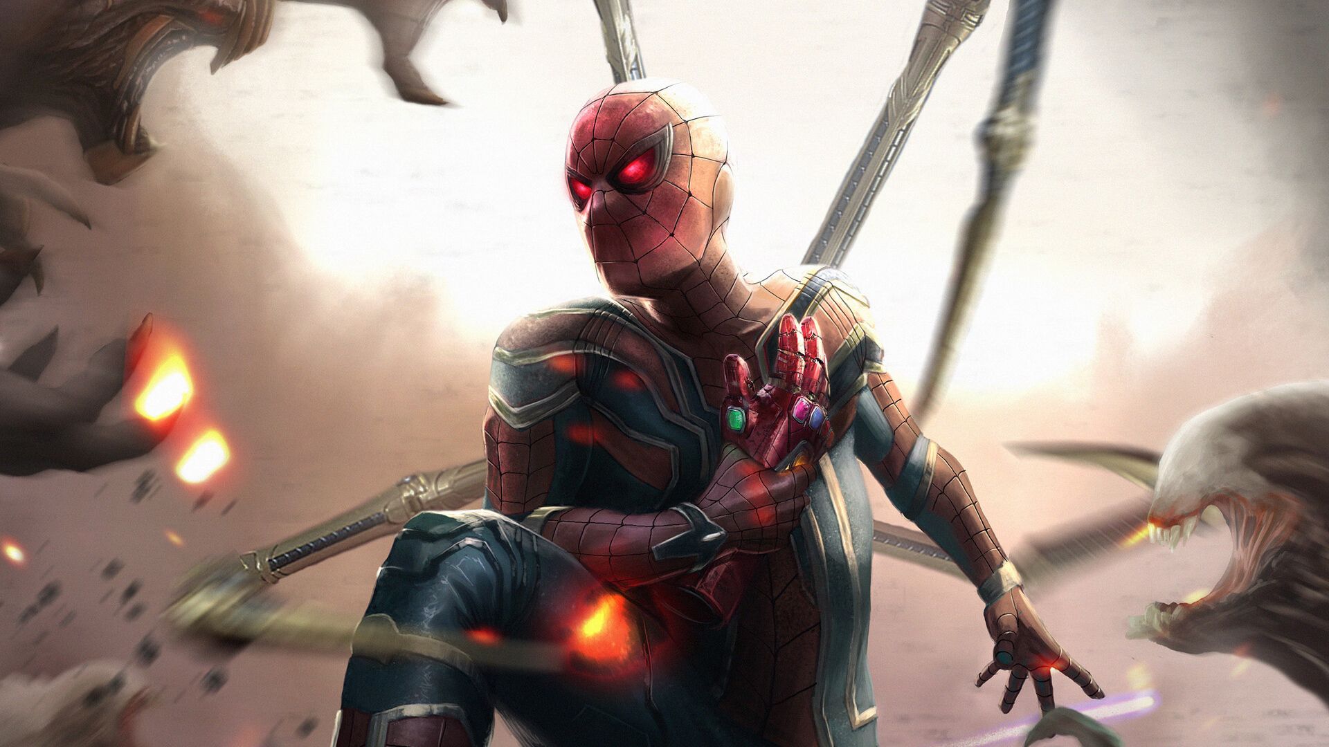 Comics Spider Man Marvel Comics Iron Spider HD Wallpaper