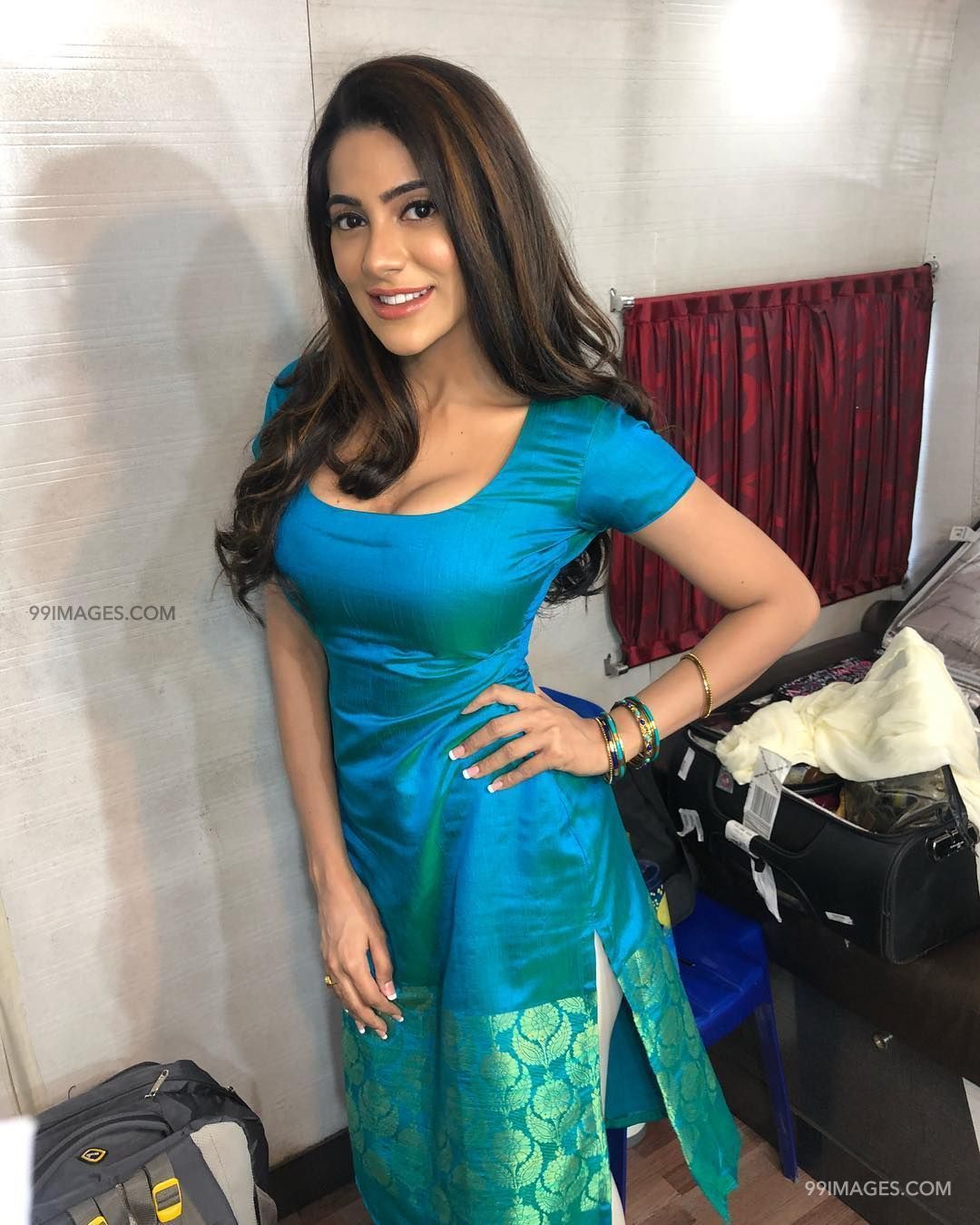 Nikki Tamboli Hot HD Photo (1080p). Girls long dresses, India