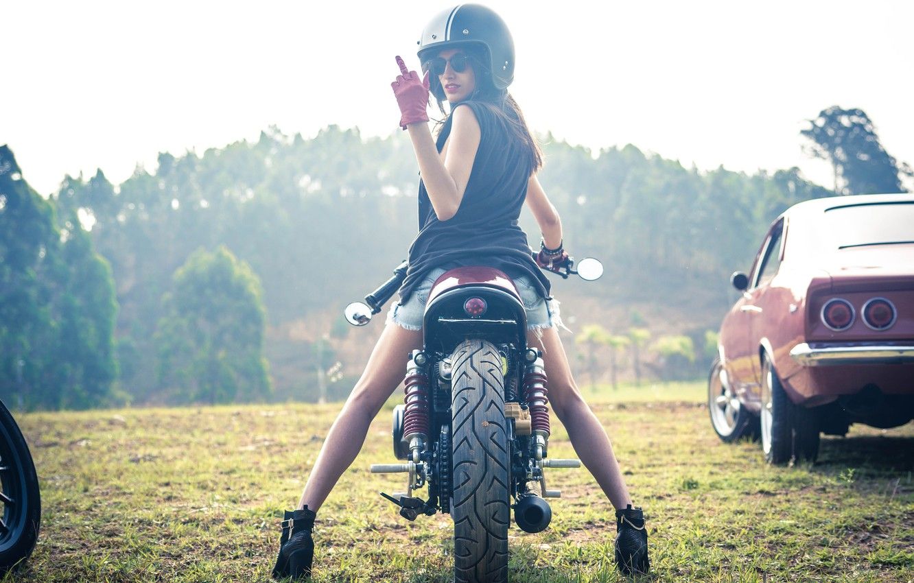 Girl Motorcycle Cafe Racer Wallpaper & Background