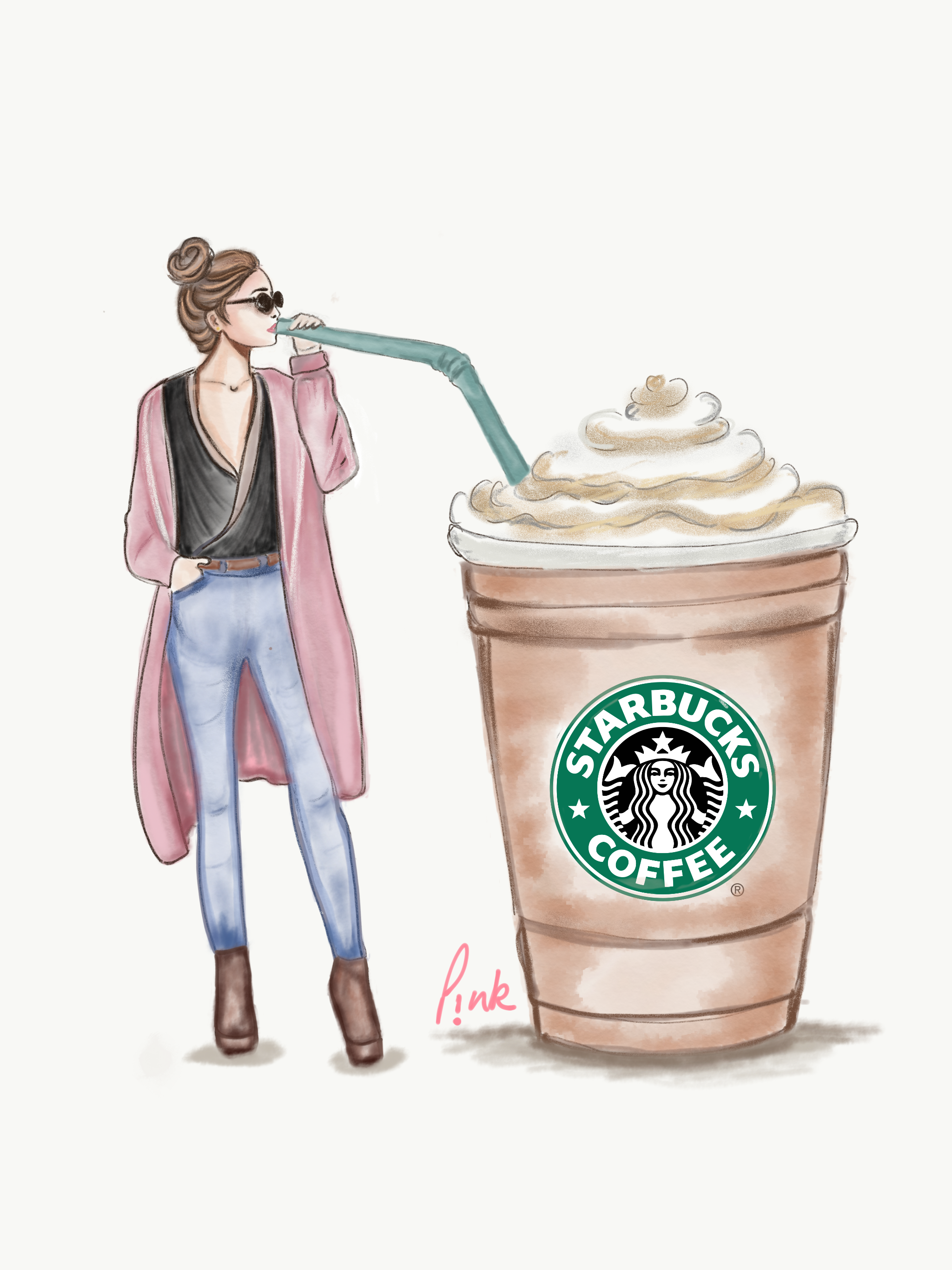 Starbucks fadhion girl. Starbucks wallpaper, Starbucks art, Starbucks drawing