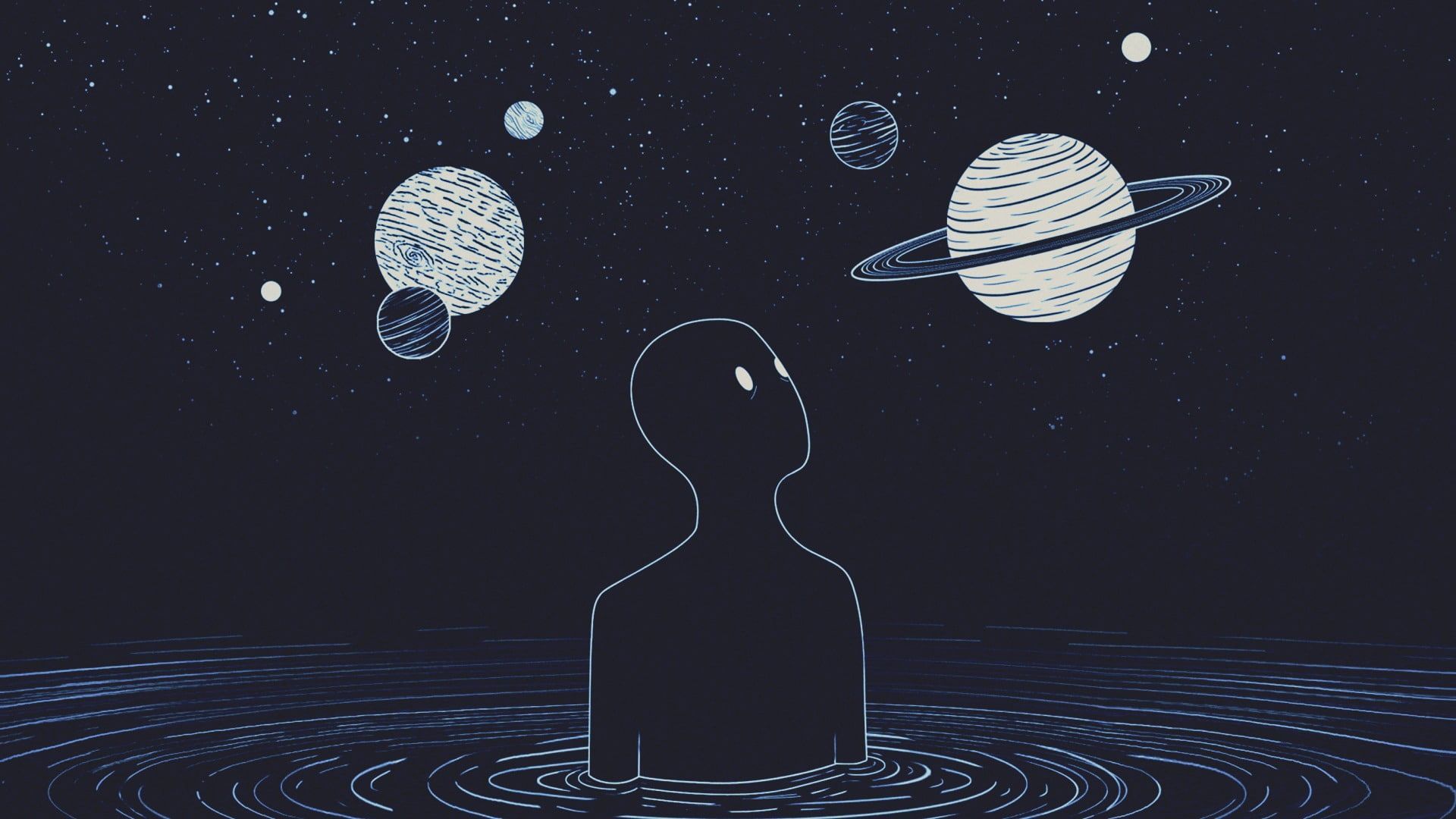 A Fool Moon Night Space Traveler Art P #wallpaper