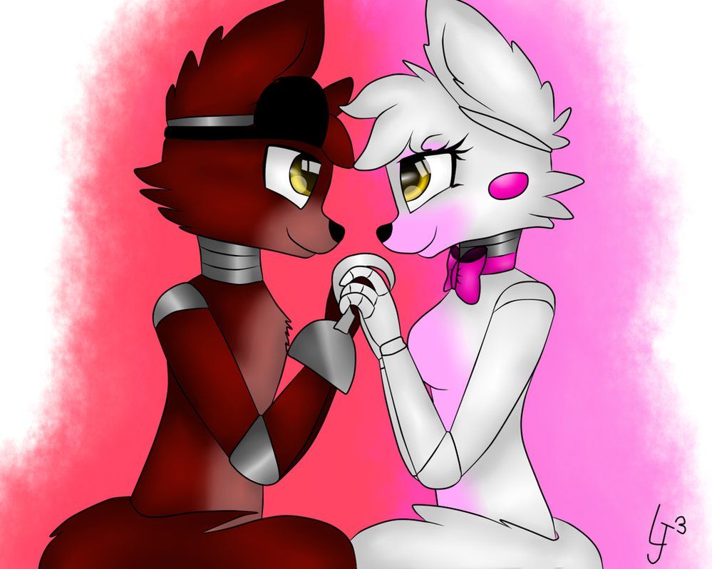 by justpony16. Foxy and mangle, Fnaf drawings, Anime fnaf