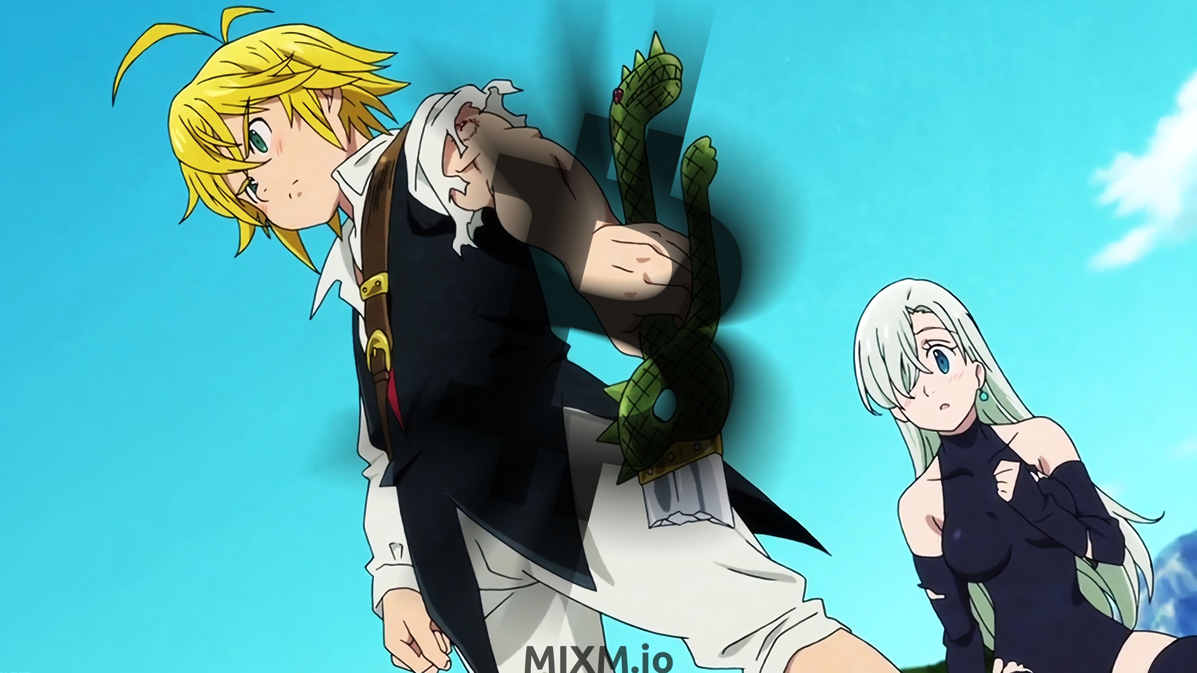 Bitcoin B Logo Meliodas Elizabeth Nanatsu No Taizai A5443 Dark