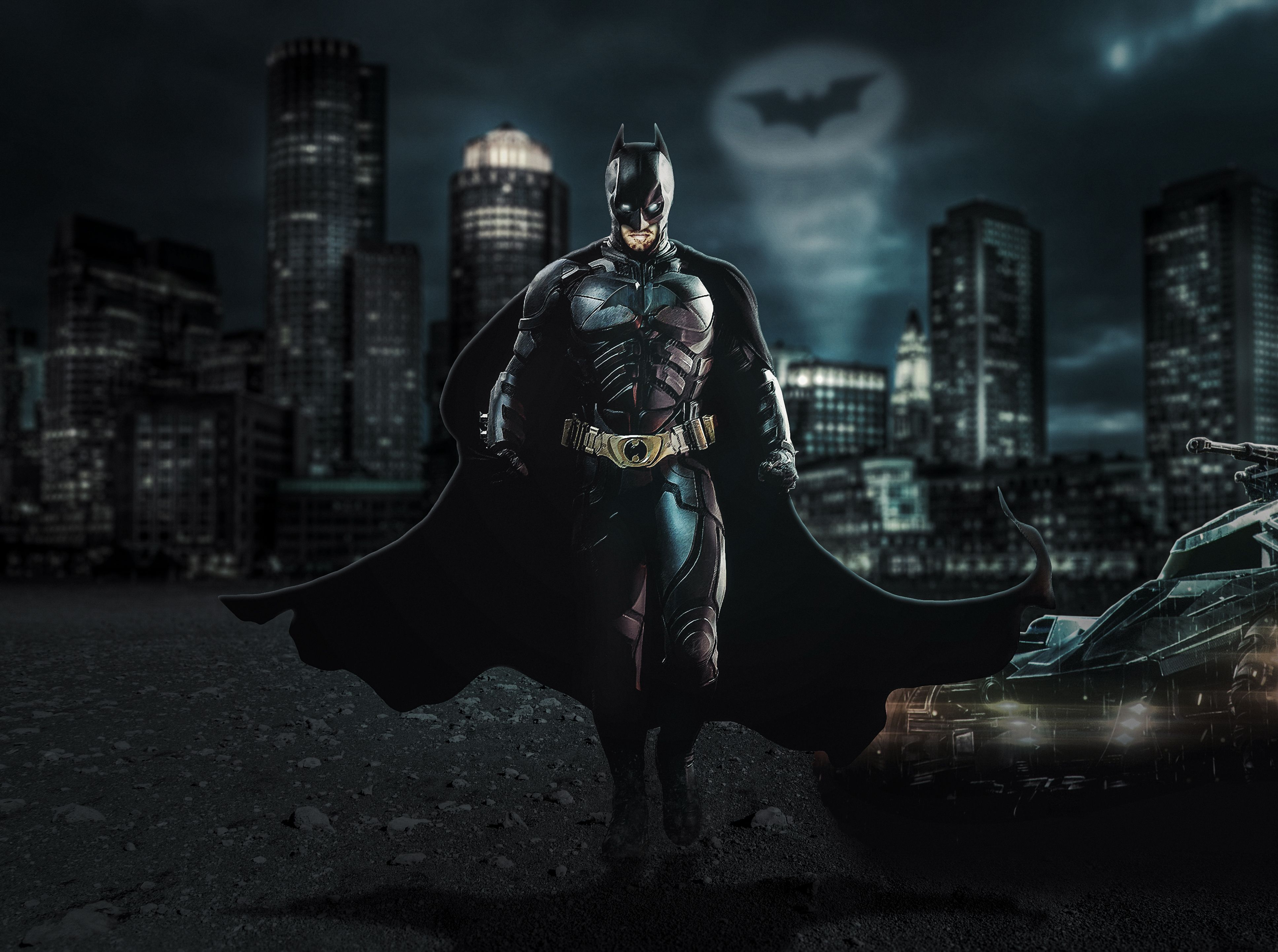 Wallpaper Batman, Dark Knight, 4K, Creative Graphics