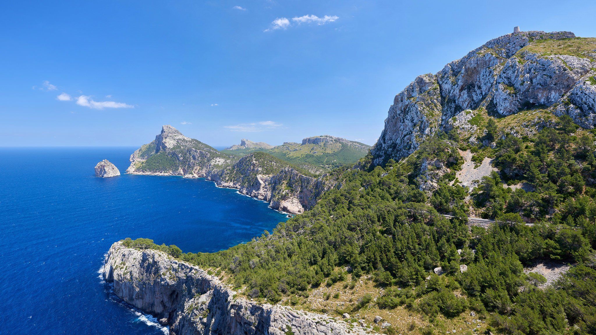 cape, Formentor, Mallorca, Spain, Sky, Sea, Cliff Wallpaper HD