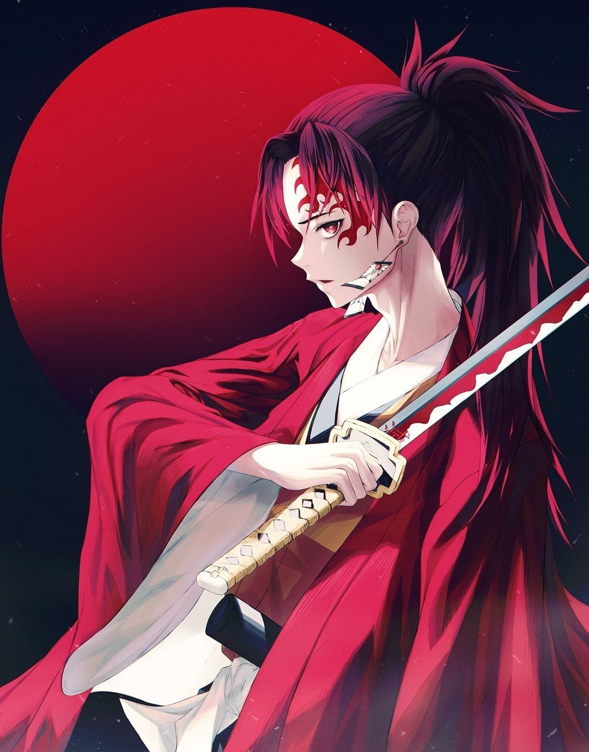 Yoriichi, cazador, yorrichi, kny, rojo, demonios, facha, anime HD phone  wallpaper