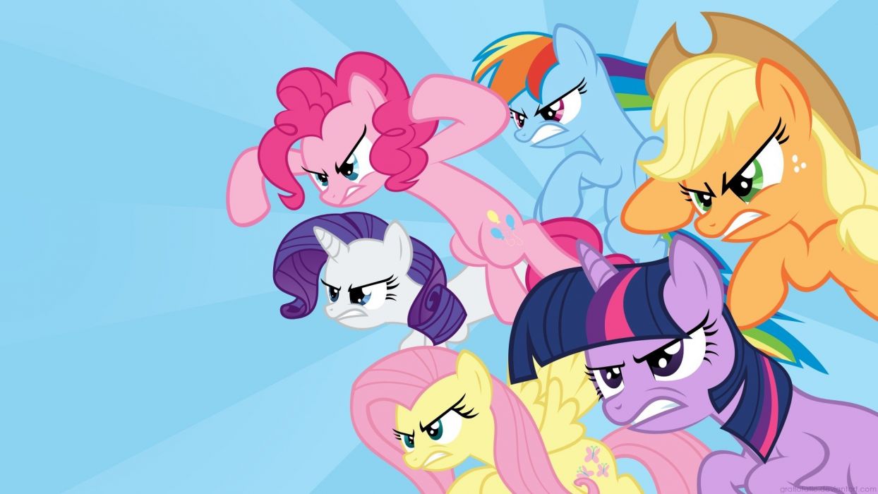 Fight Fluttershy ponies Rainbow Dash Twilight Sparkle Rarity Pinkie Pie Applejack My Little Pony: Friendship is Magic wallpaperx1080