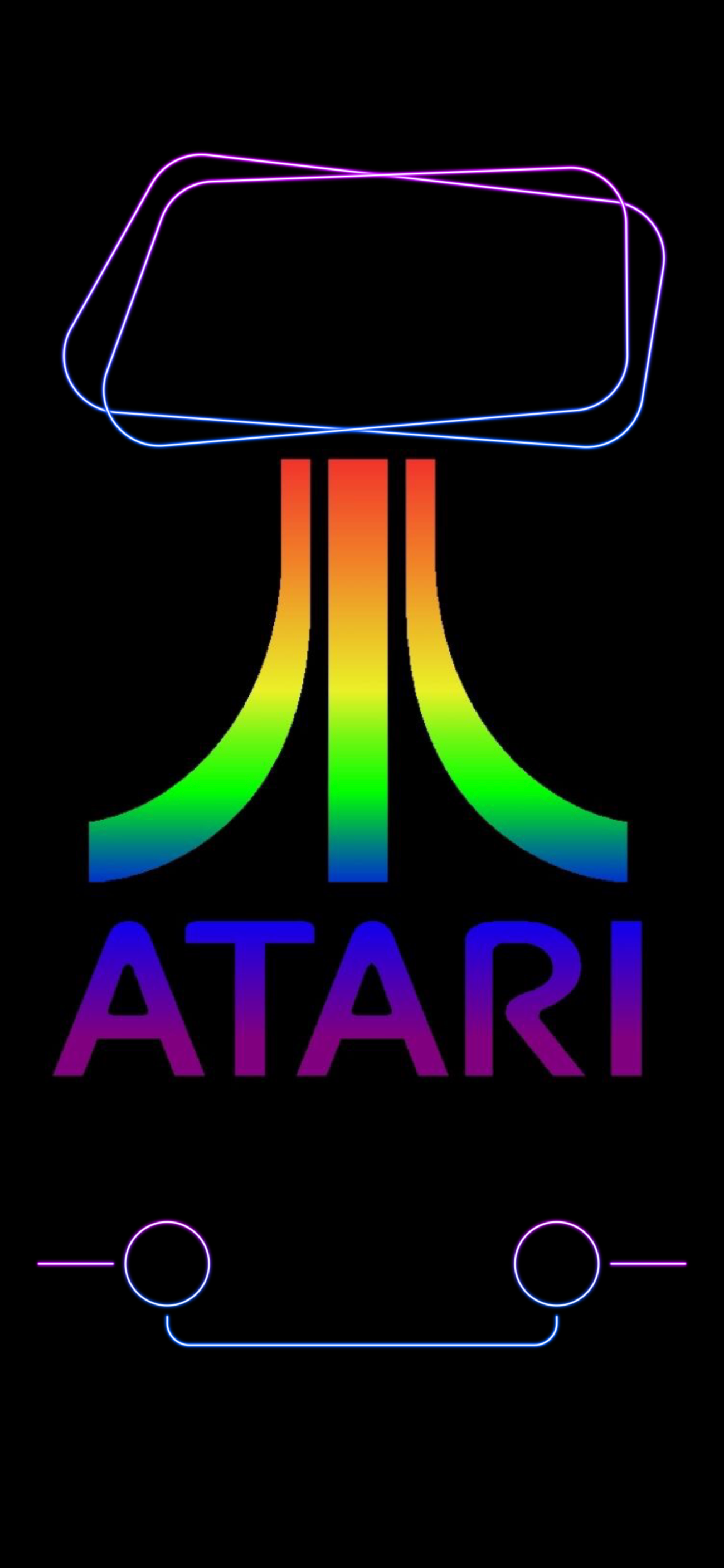 Wallpaper iPhone X 3D Design, Atari Logo, iPhone Wallpaper