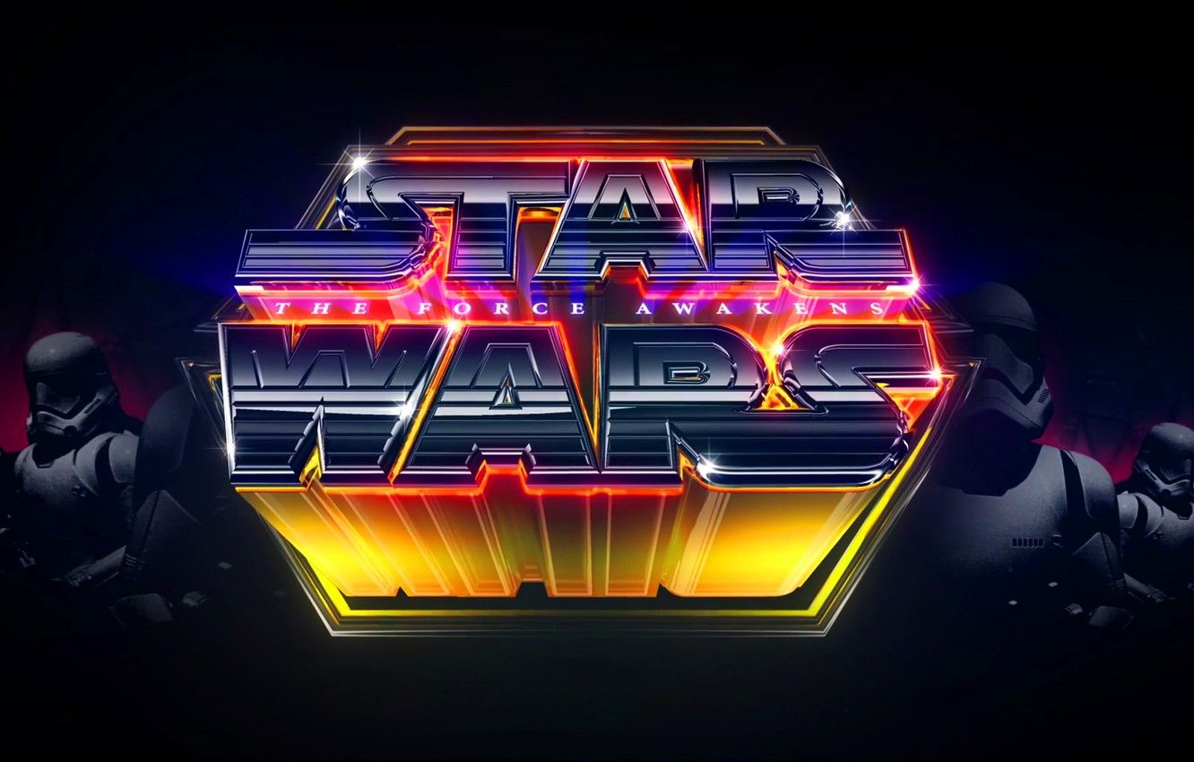 Wallpaper Star Wars, Art, Neon, Stormtroopers, StarWars, The Force