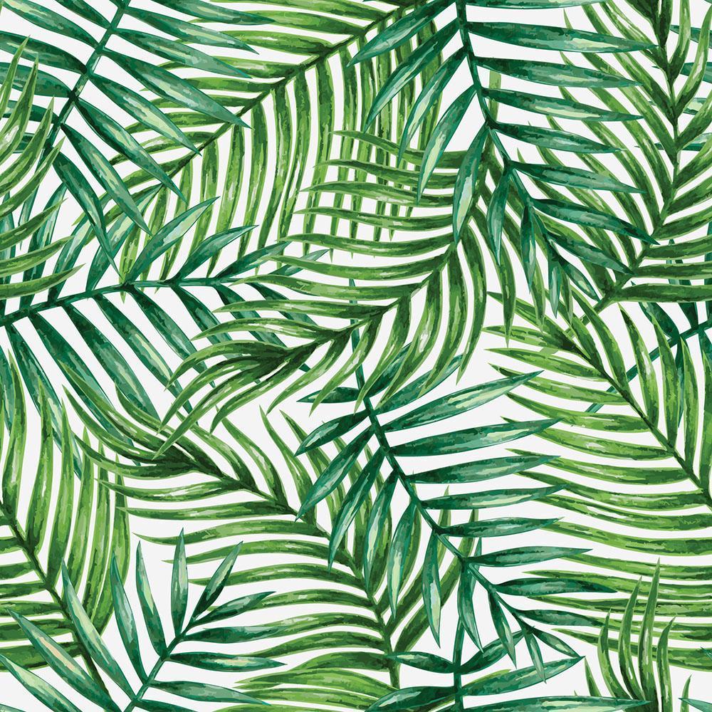 The Watercolor Tropical Palm Leaves Wall Mural Wallpaper
