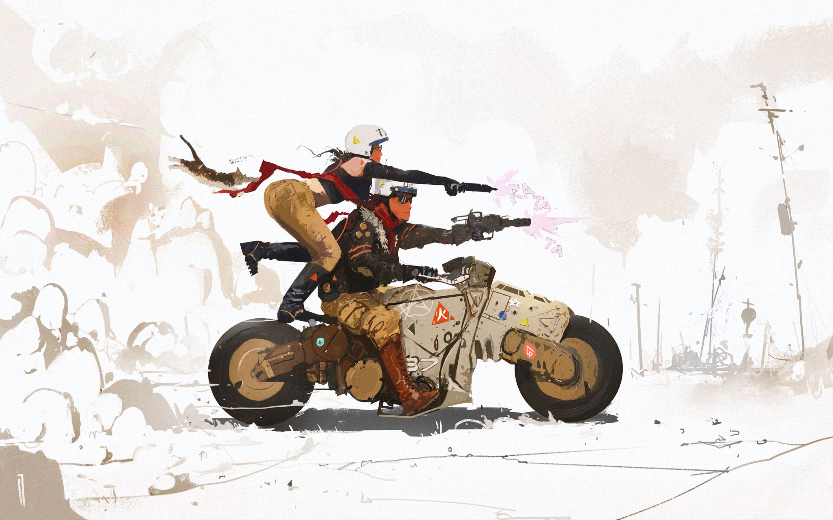 Cyberpunk Science Fiction Biker Art Macbook Pro Retina