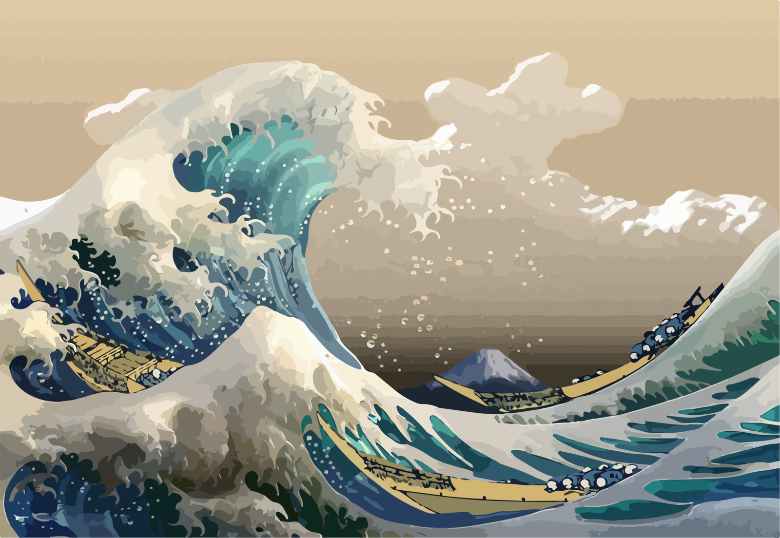 Premium Photo  The great wave off kanagawa wallpaper