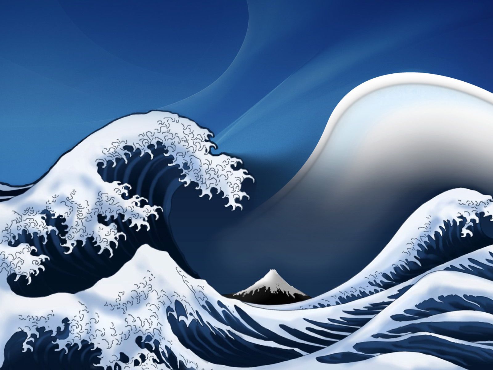 Free download waves digital art the great wave off kanagawa HD
