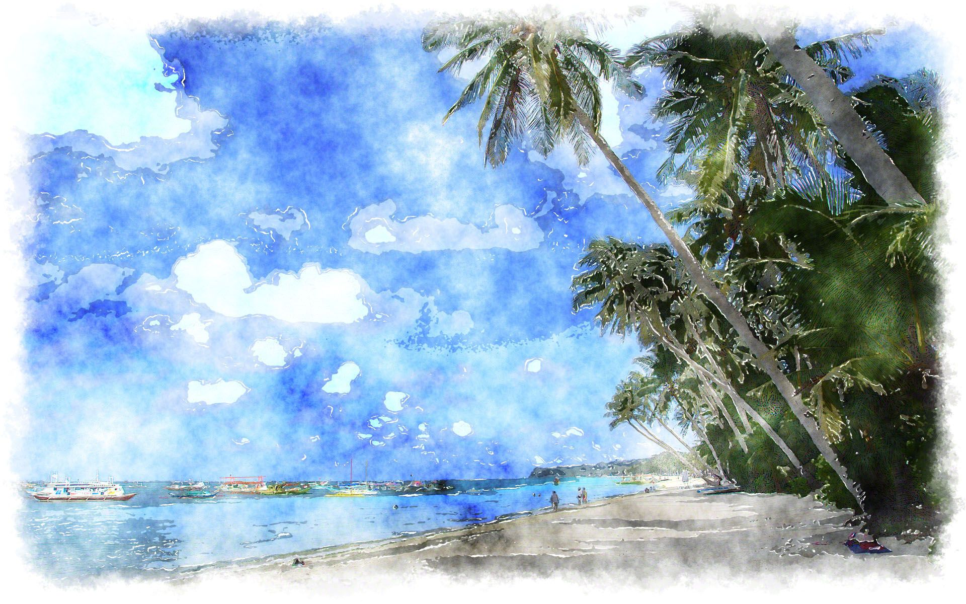 Free download watercolor painting 6 watercolor painting tropical