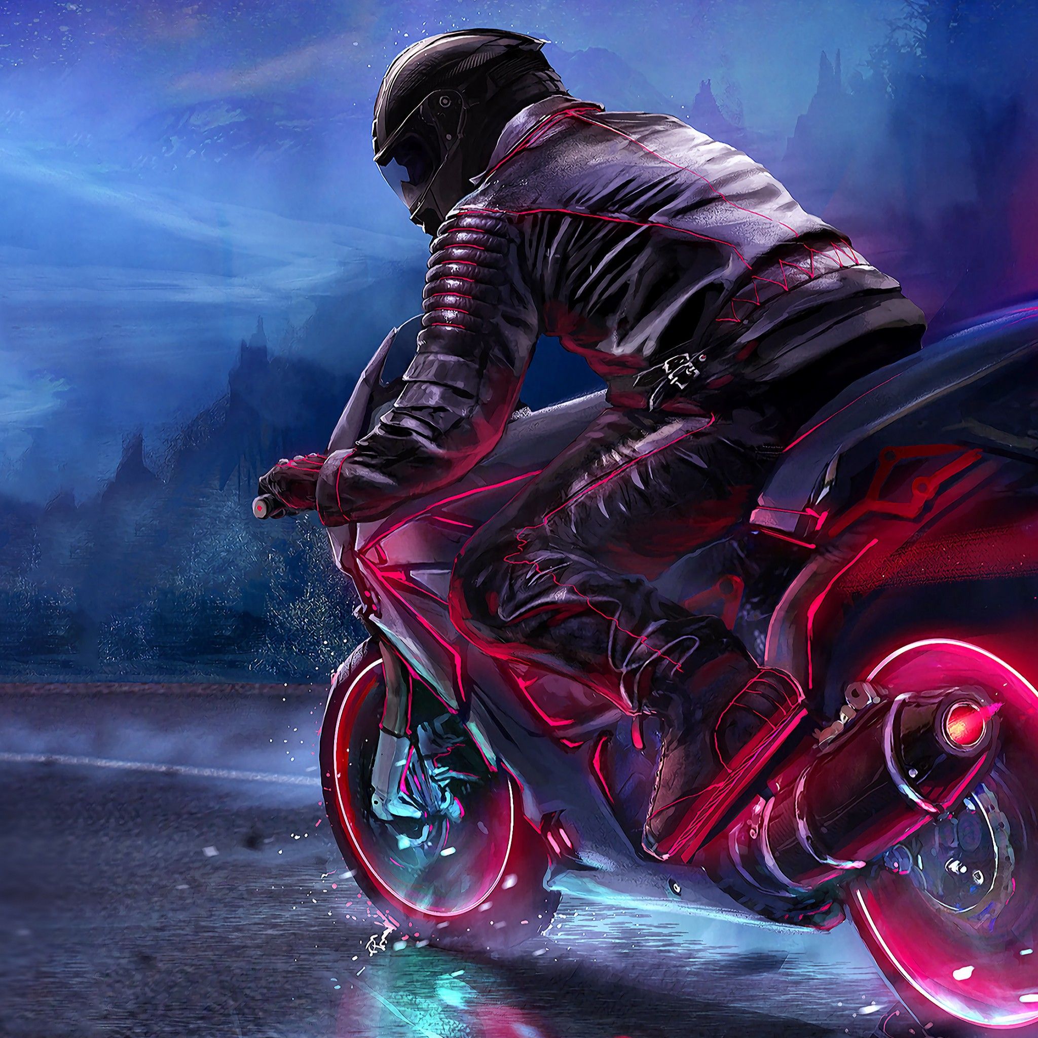 Cyberpunk motorcycle art фото 52
