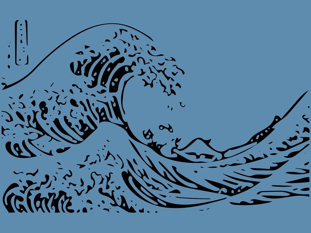 神奈川沖浪裏 or The Great Wave off Kanagawa Wallpaper 1. Hokusai