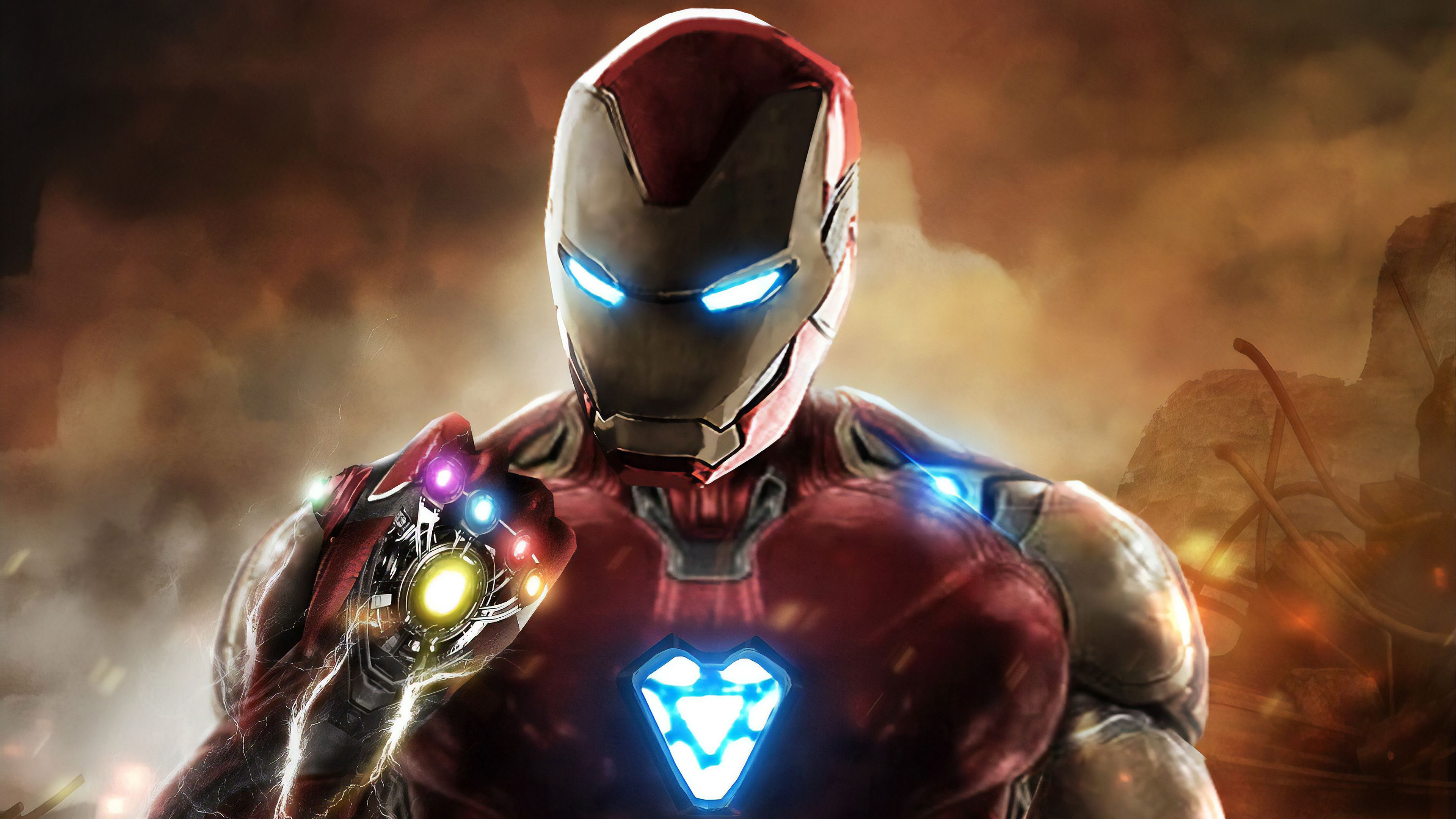 Avengers: Endgame Iron Man Infinity Stones 8K Wallpaper