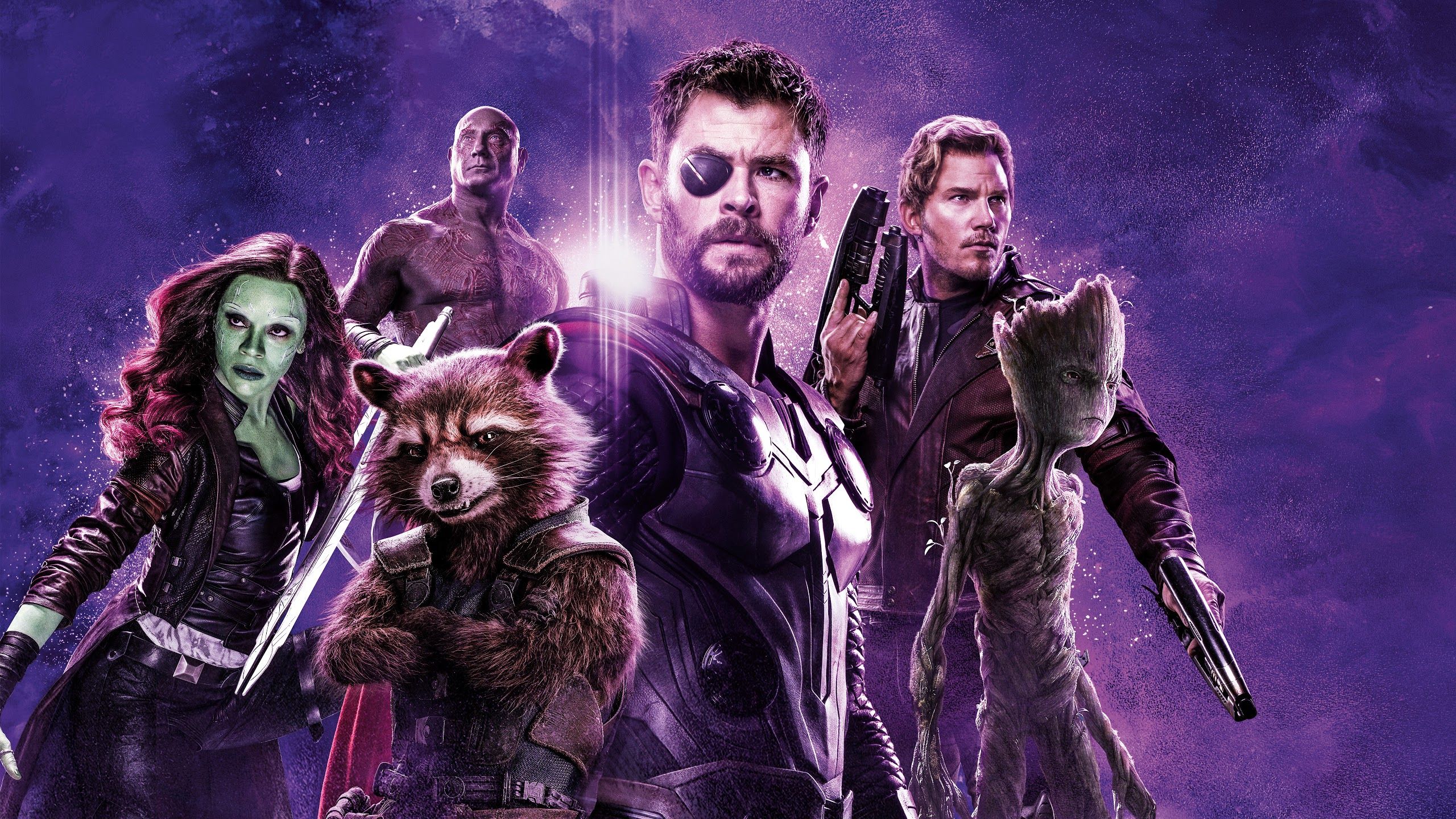 Avengers: Endgame Rocket Raccoon Thor 8K Wallpaper