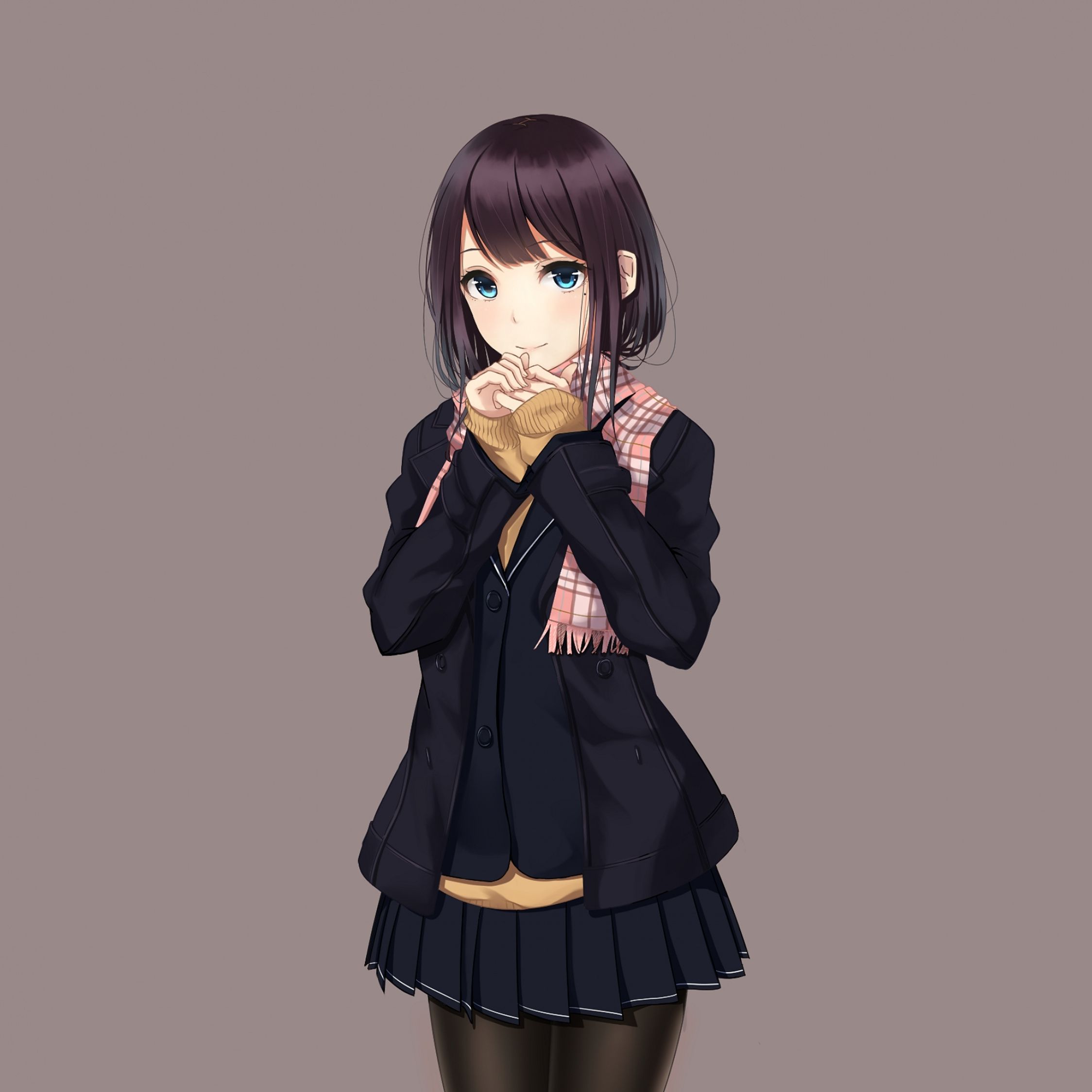 Download School uniform, cute, anime girl wallpaper, 2248x2248
