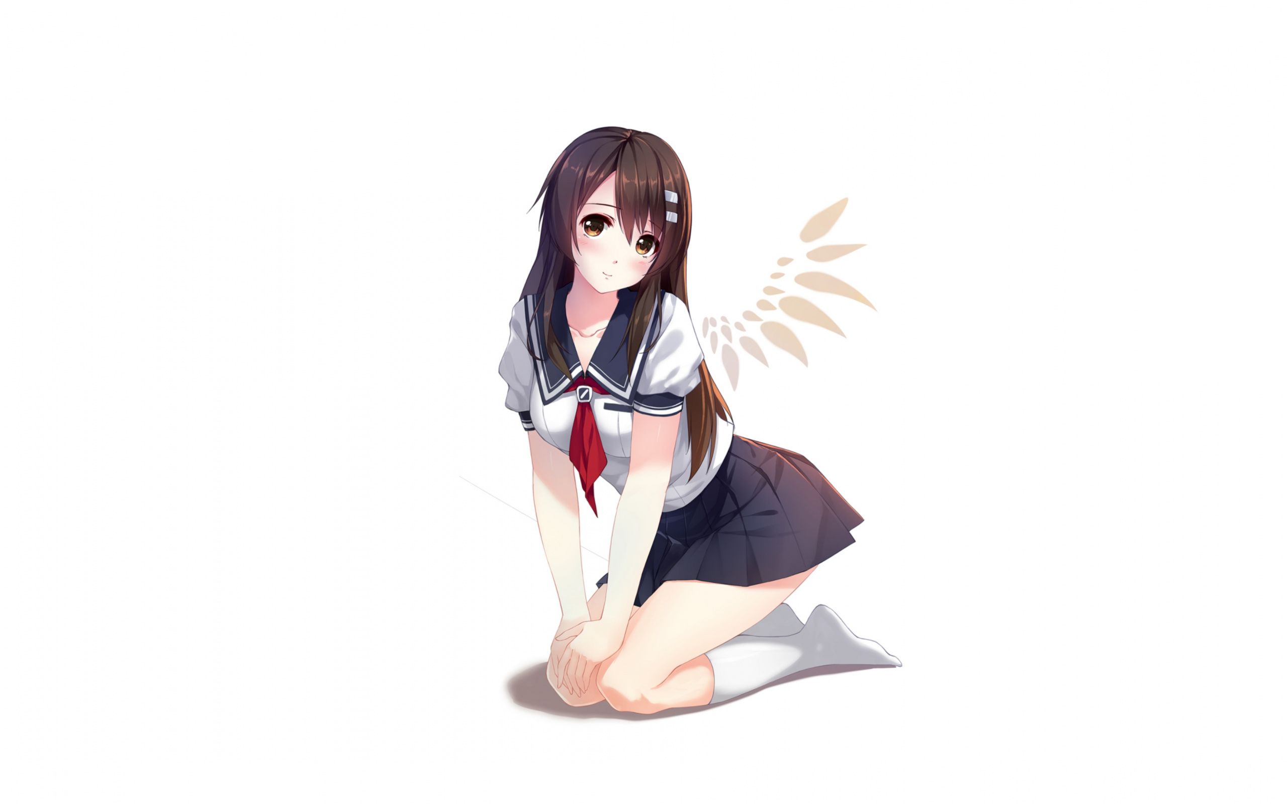 Download Cute, anime girl, school uniform, art wallpaper
