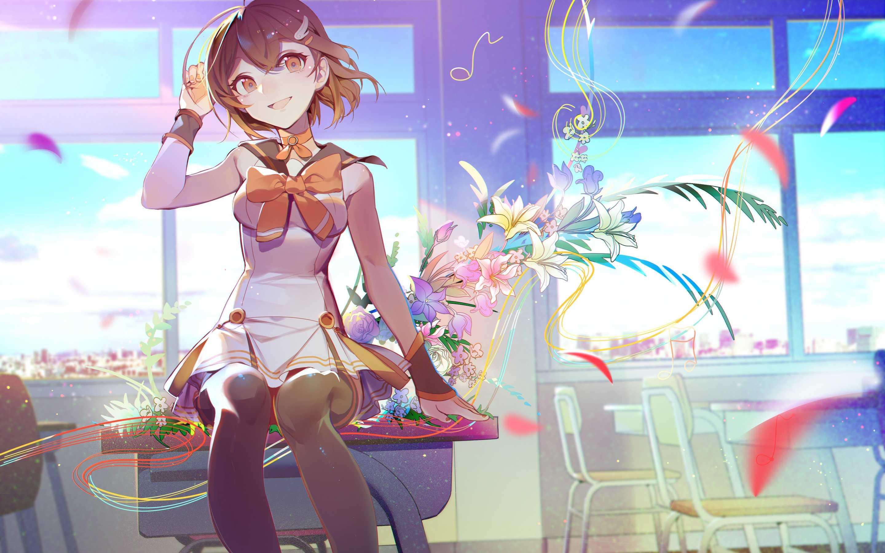 4K Anime Girl in School Uniform HD Wallpaper (2880x1800)