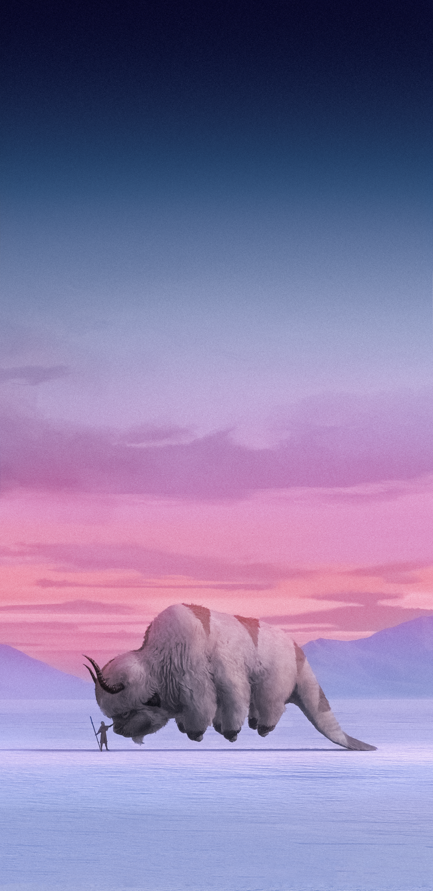 i edited this wallpaper with appa and aang in photohop