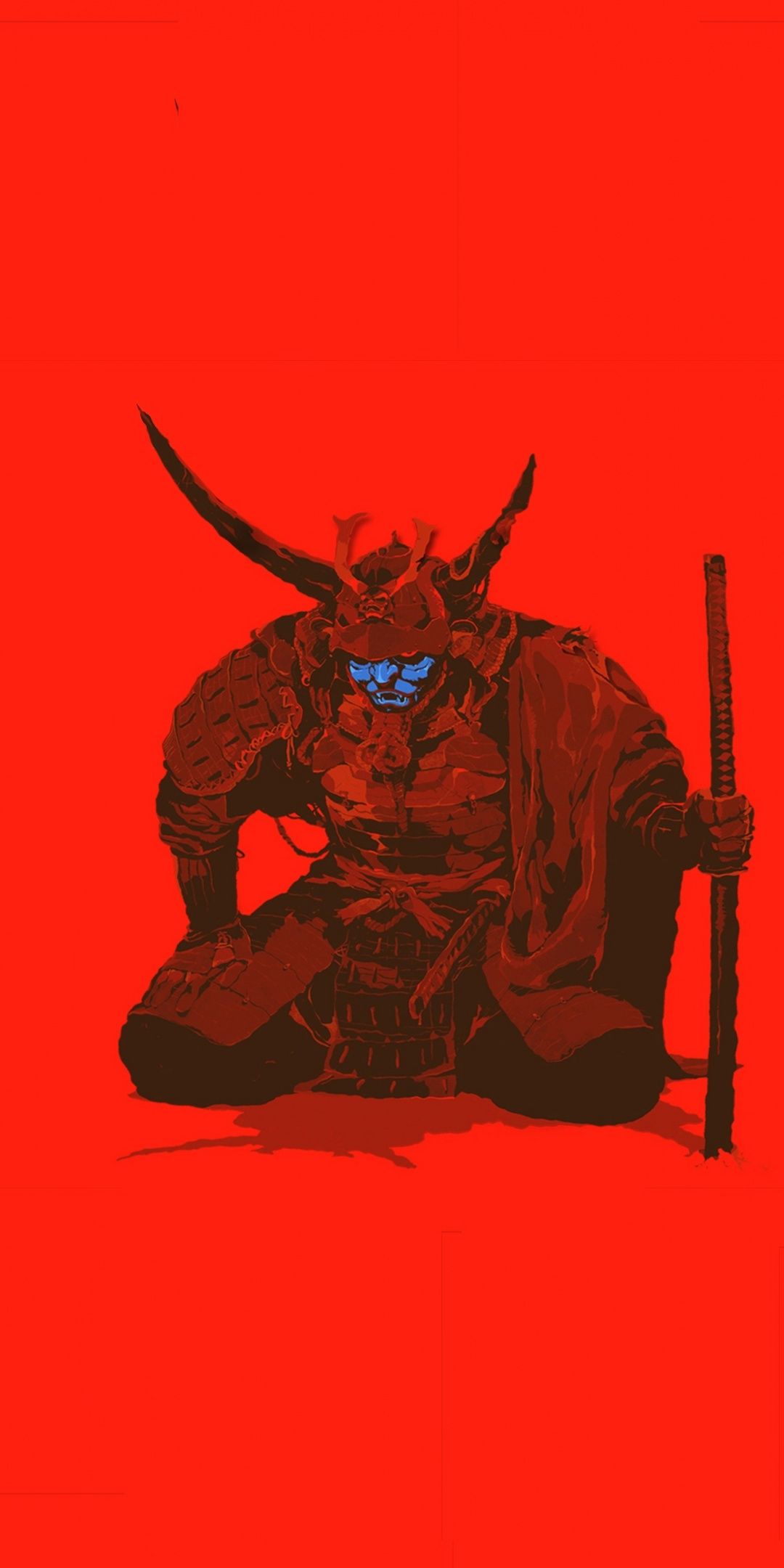 Samurai, warrior, minimal, art, 1080x2160 wallpaper. Pop art