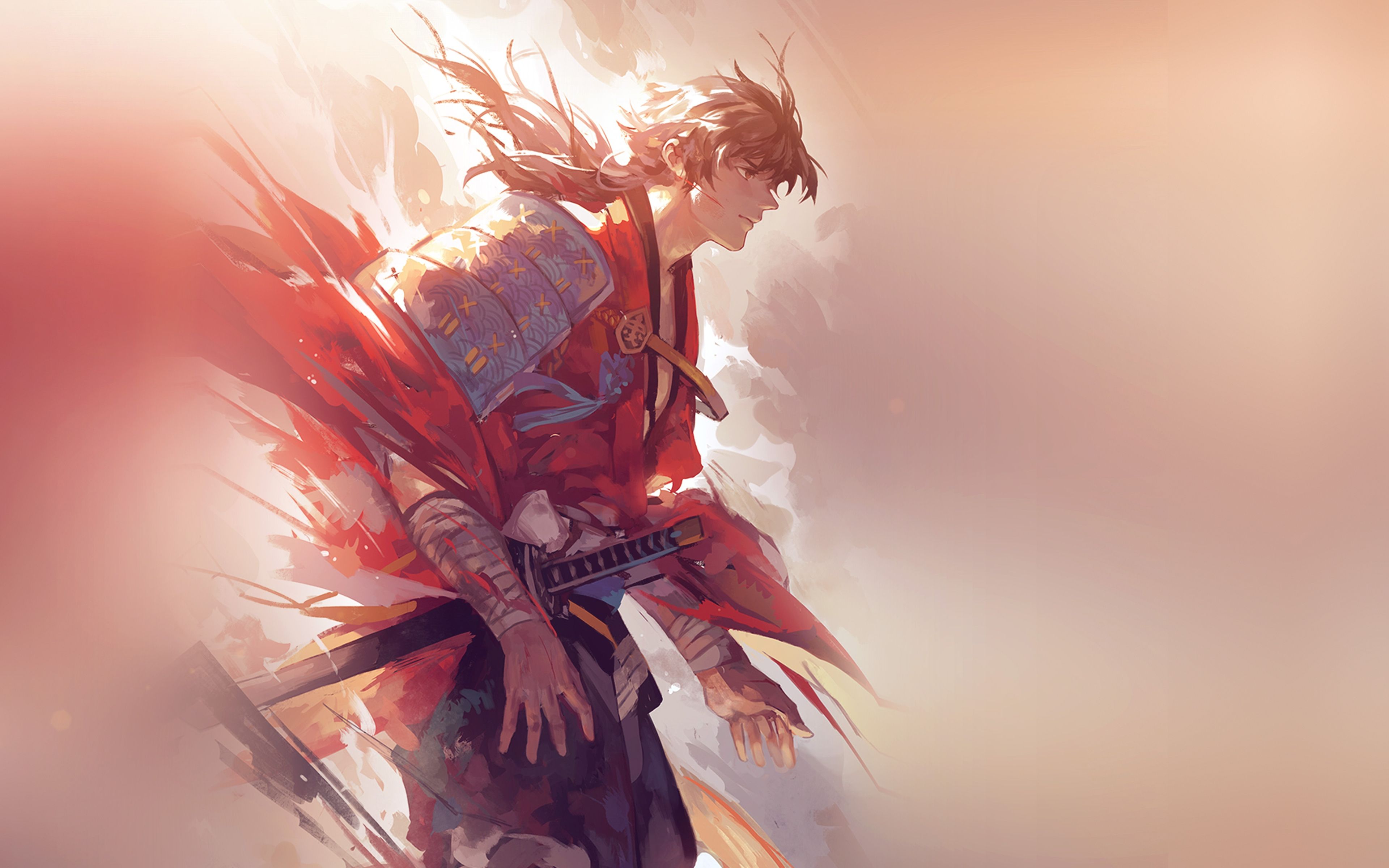 Download Warrior, samurai, artwork wallpaper, 3840x 4K Ultra