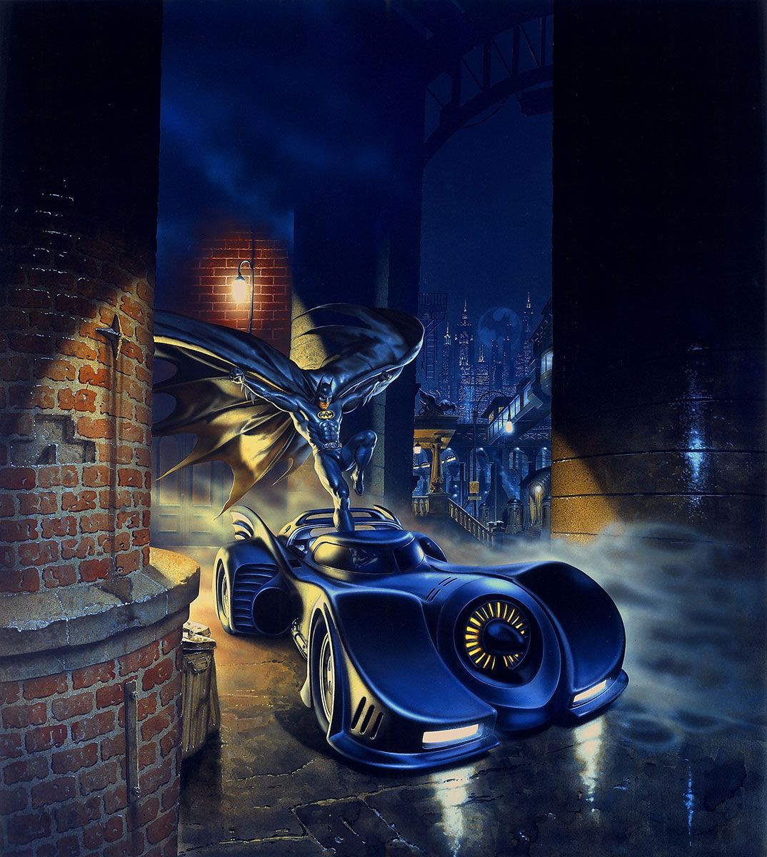 OnStar Ad Campaign Batman Batmobile 1989 Mark Stutzman Art