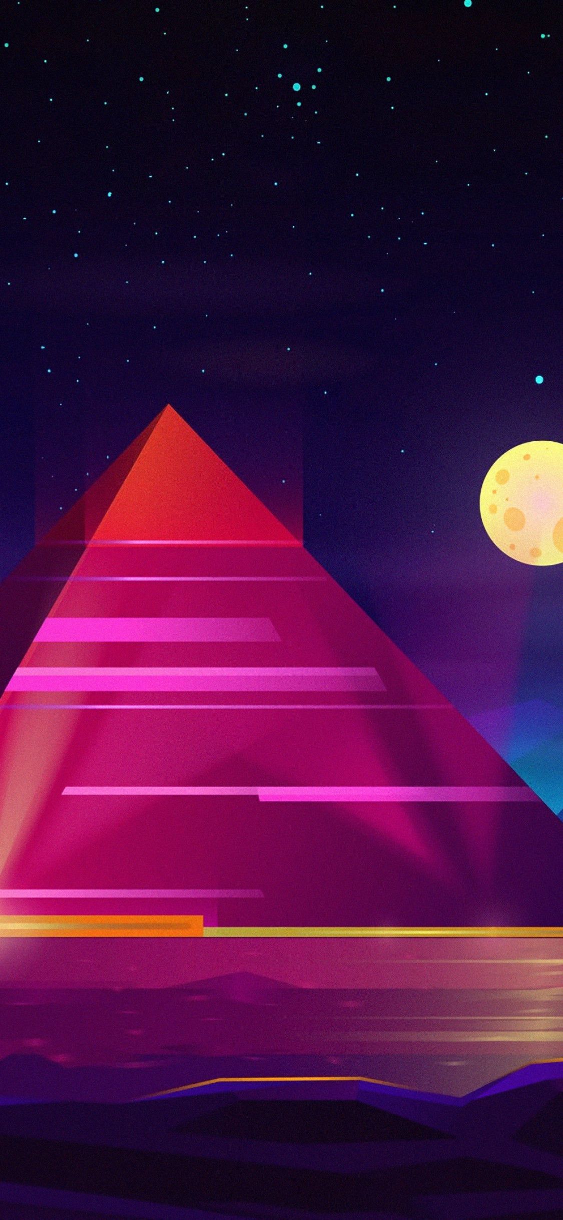 Pyramid Colorful Neon 4k iPhone XS, iPhone iPhone X HD
