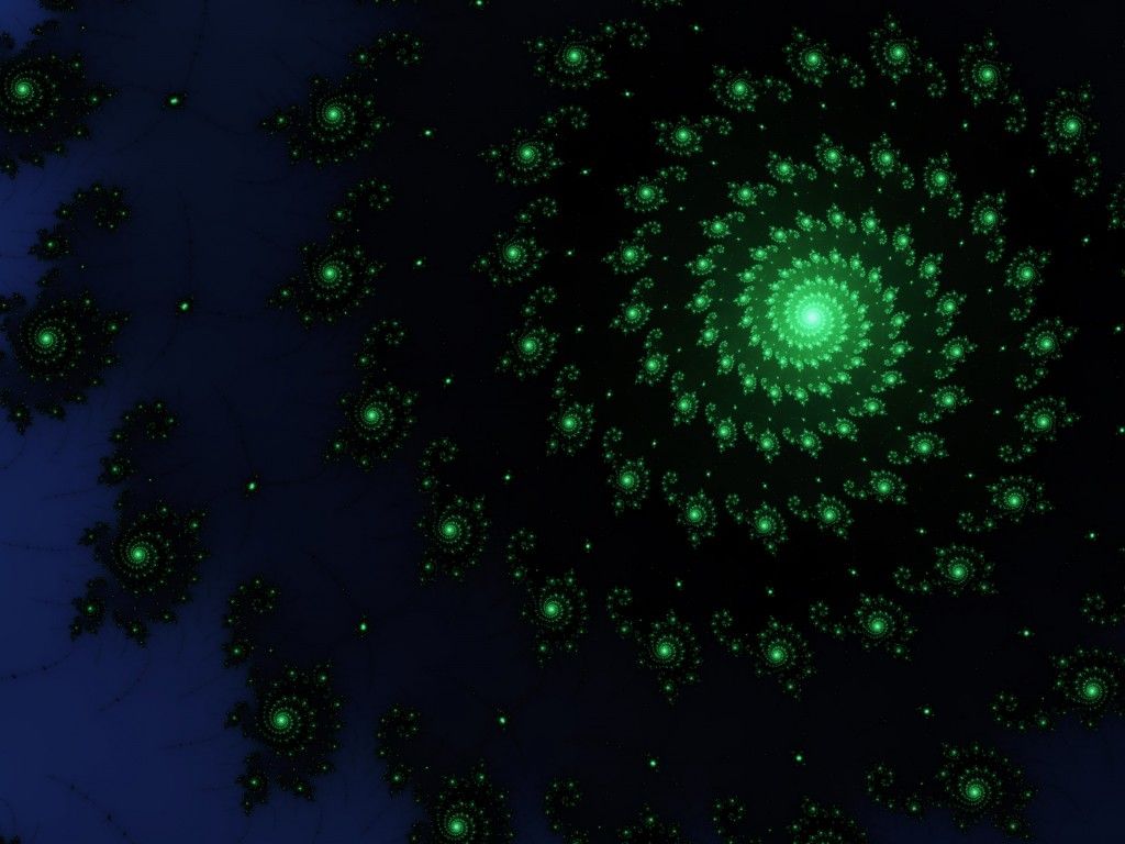 3D Green Spiral Galaxy Wallpaper for Desktop and Mobile 1024x768
