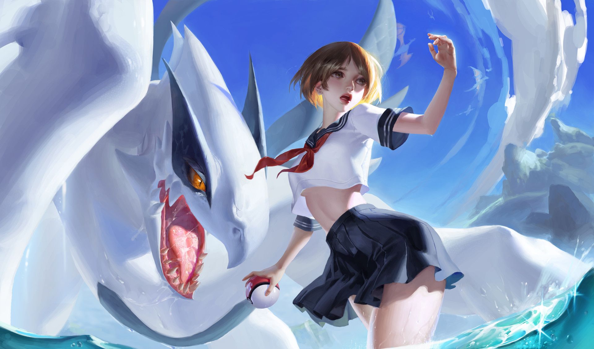 school anime, dragon girl